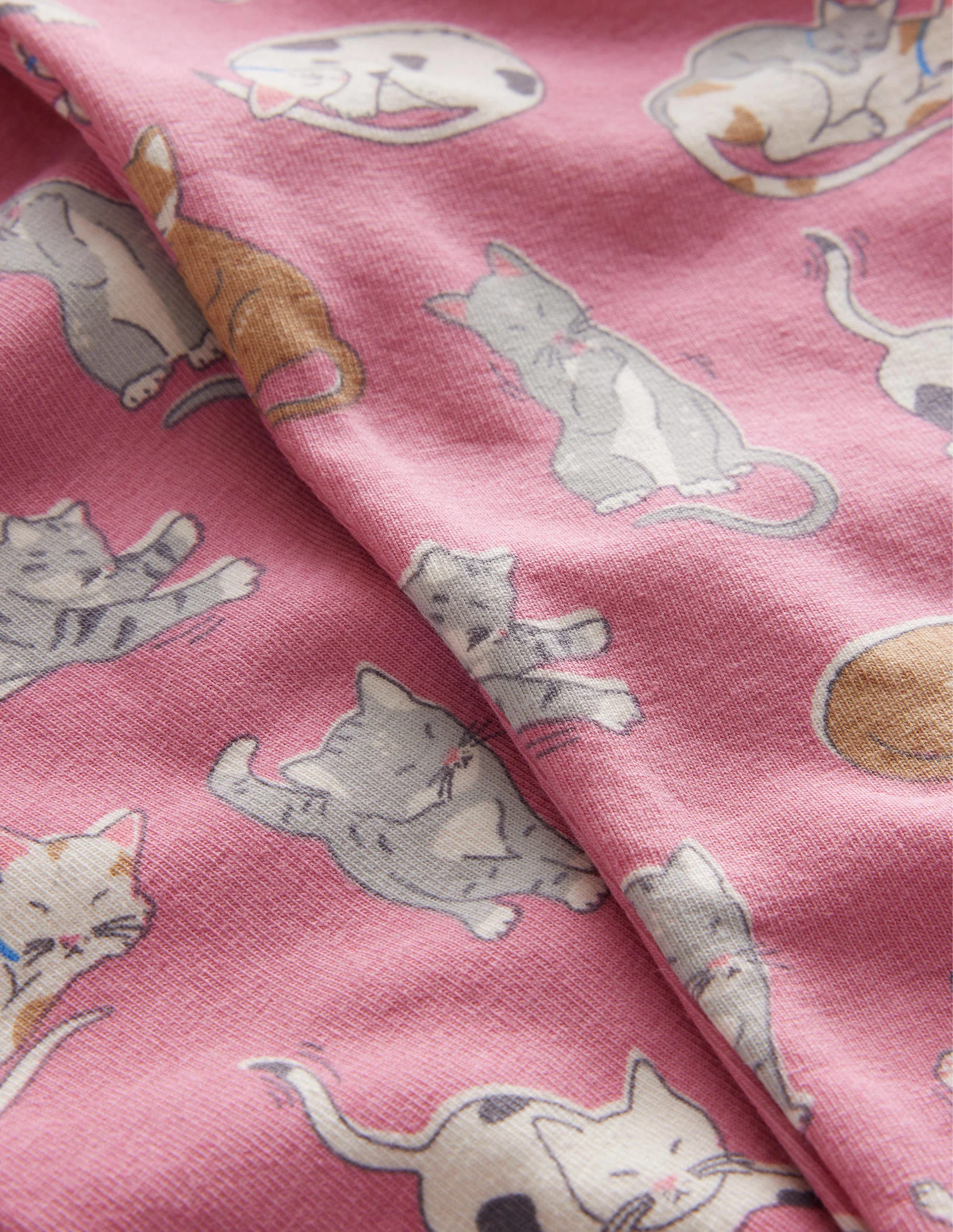 Fun Leggings-Bright Petal Pink Cats - Image 3
