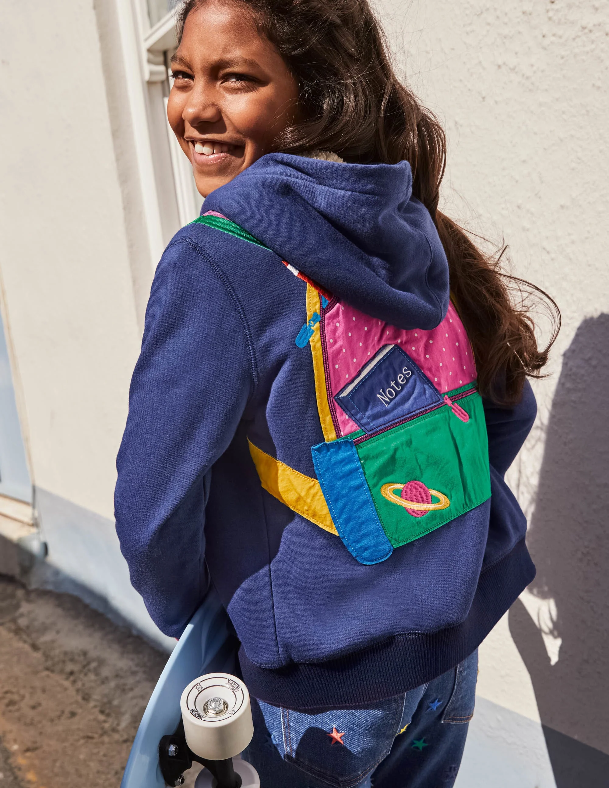 Fun Shaggy-lined Hoodie-Starboard Blue Rucksack - Image 4