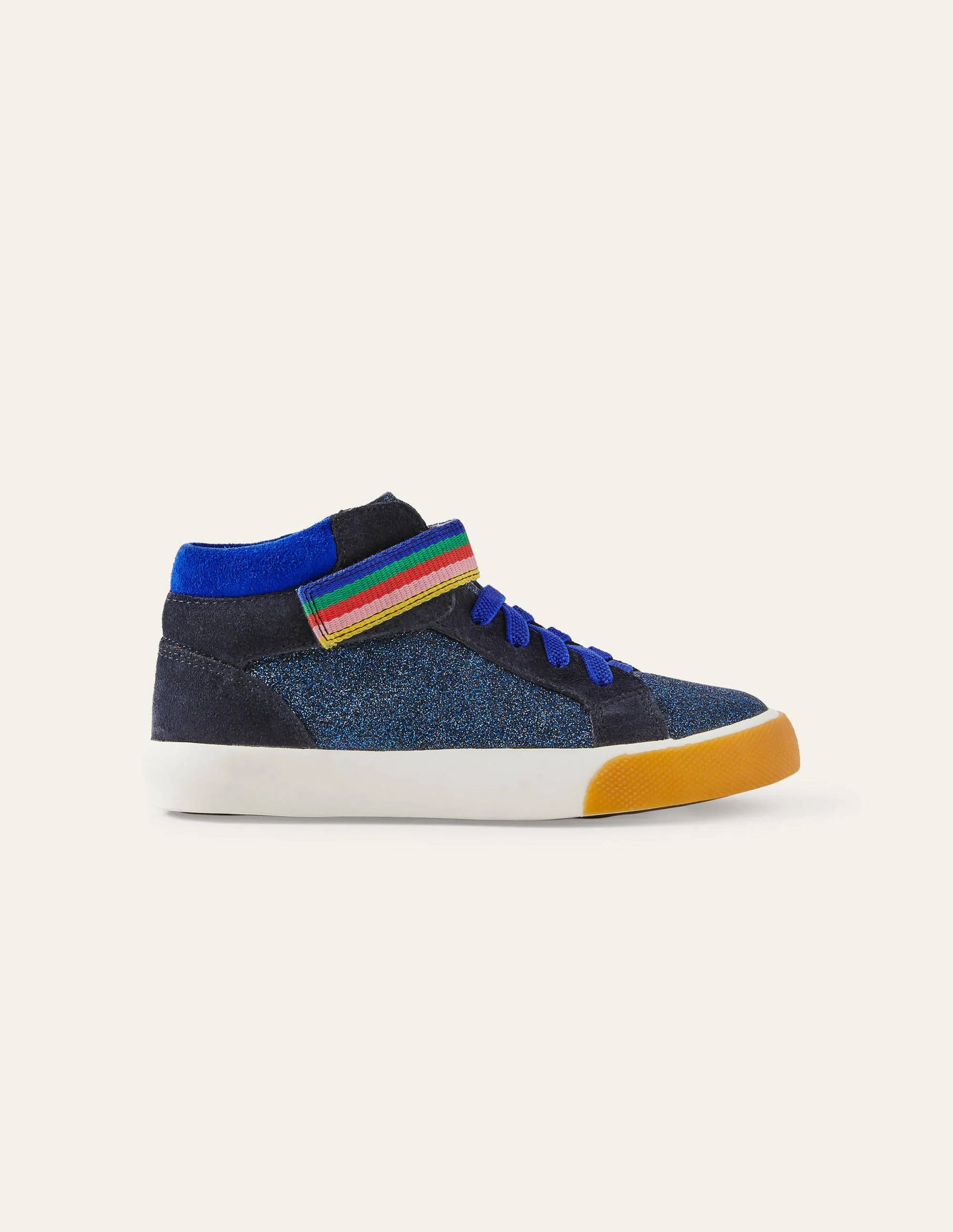 Glitter Elastic Lace High Tops-Brilliant Blue Sparkle - Image 2