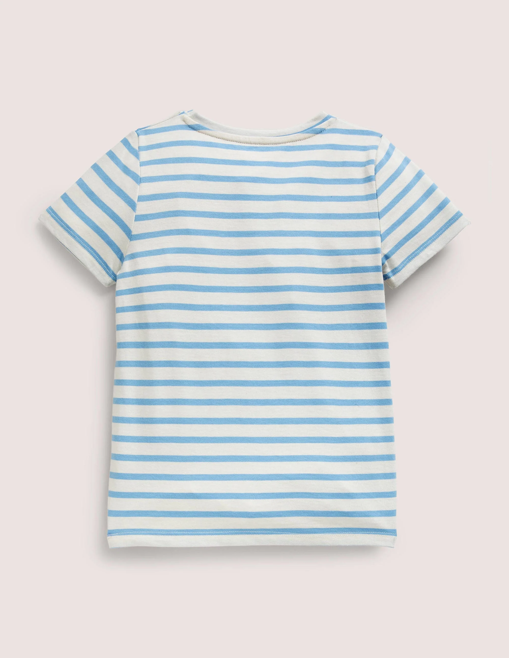 Graphic Printed T-shirt-Ivory/Surfboard Blue Rainbow - Image 2