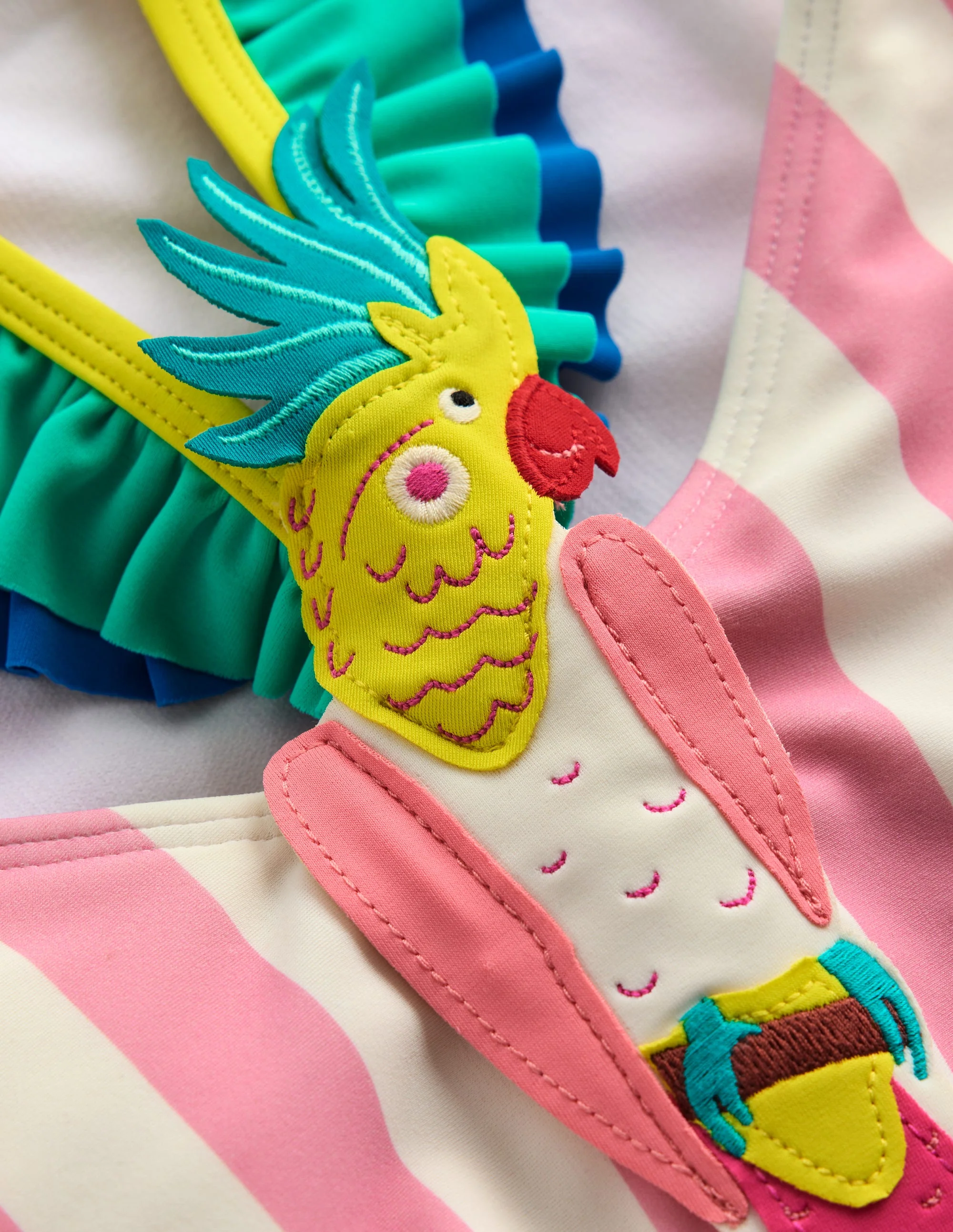 Hallie Frill Strap Swimsuit-Formica Pink Parrot - Image 5
