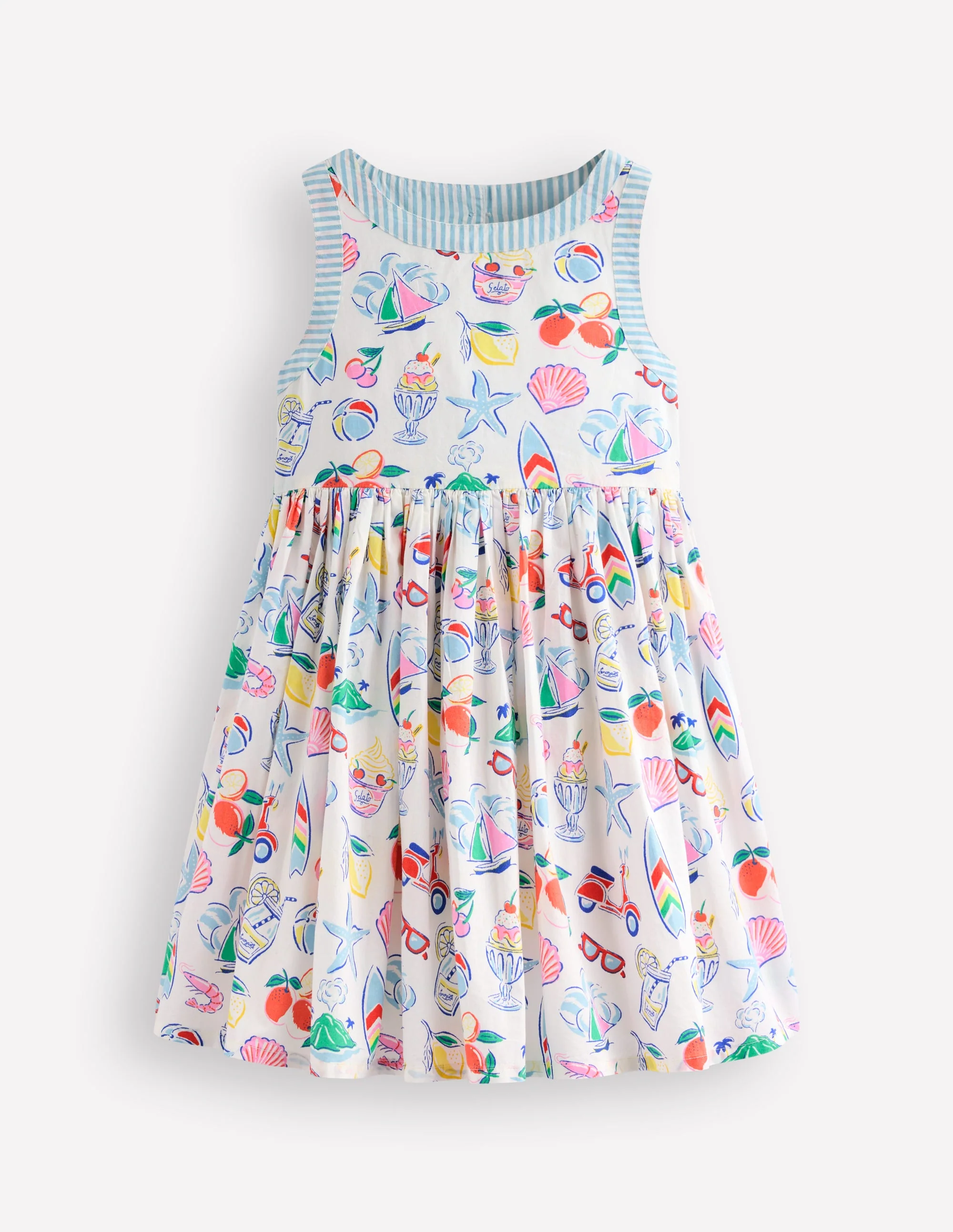 Harlow Back Detail Dress-Ivory Holiday Print - Image 2