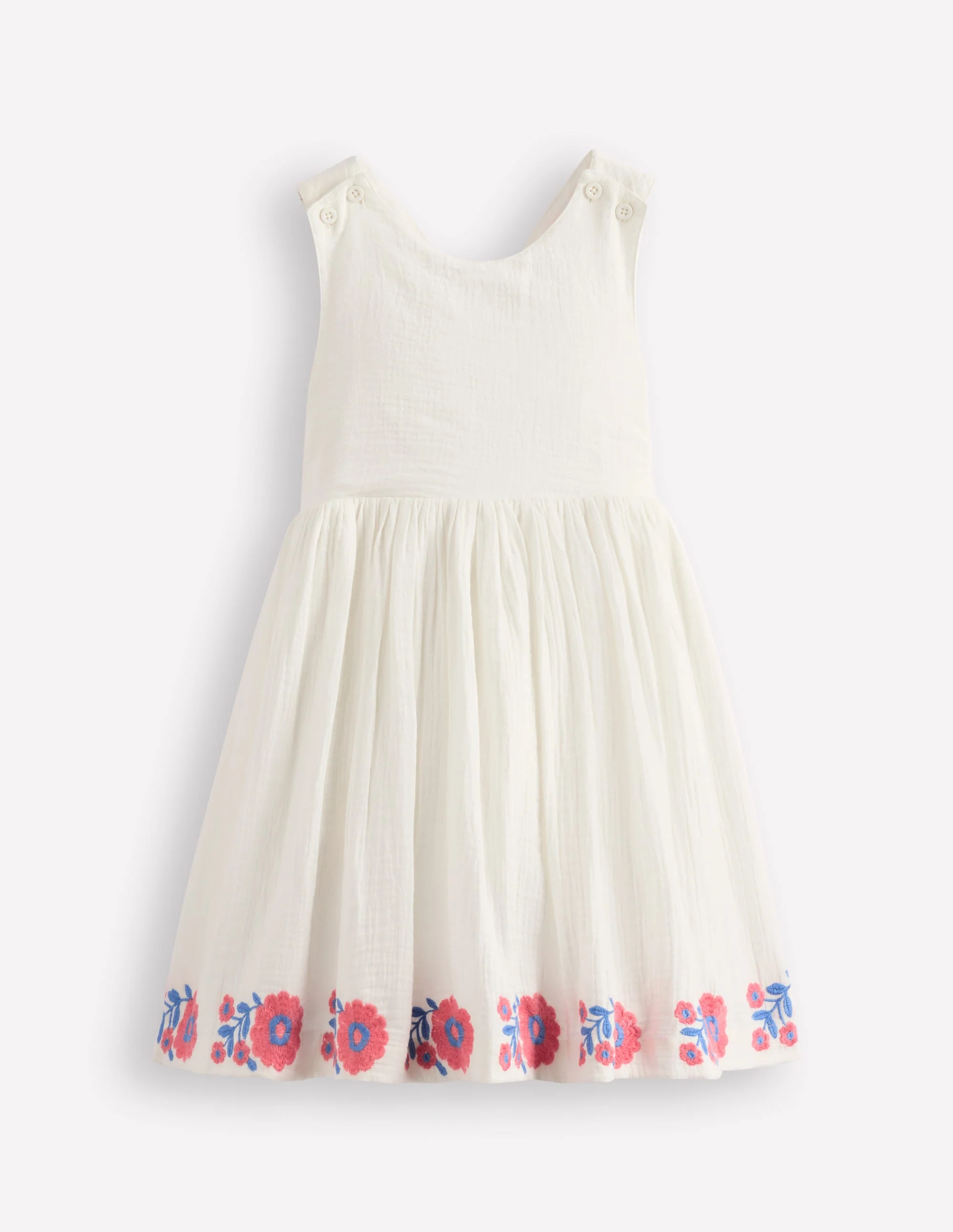 Harper Cross-Back Dress-White Embroidered - Image 4