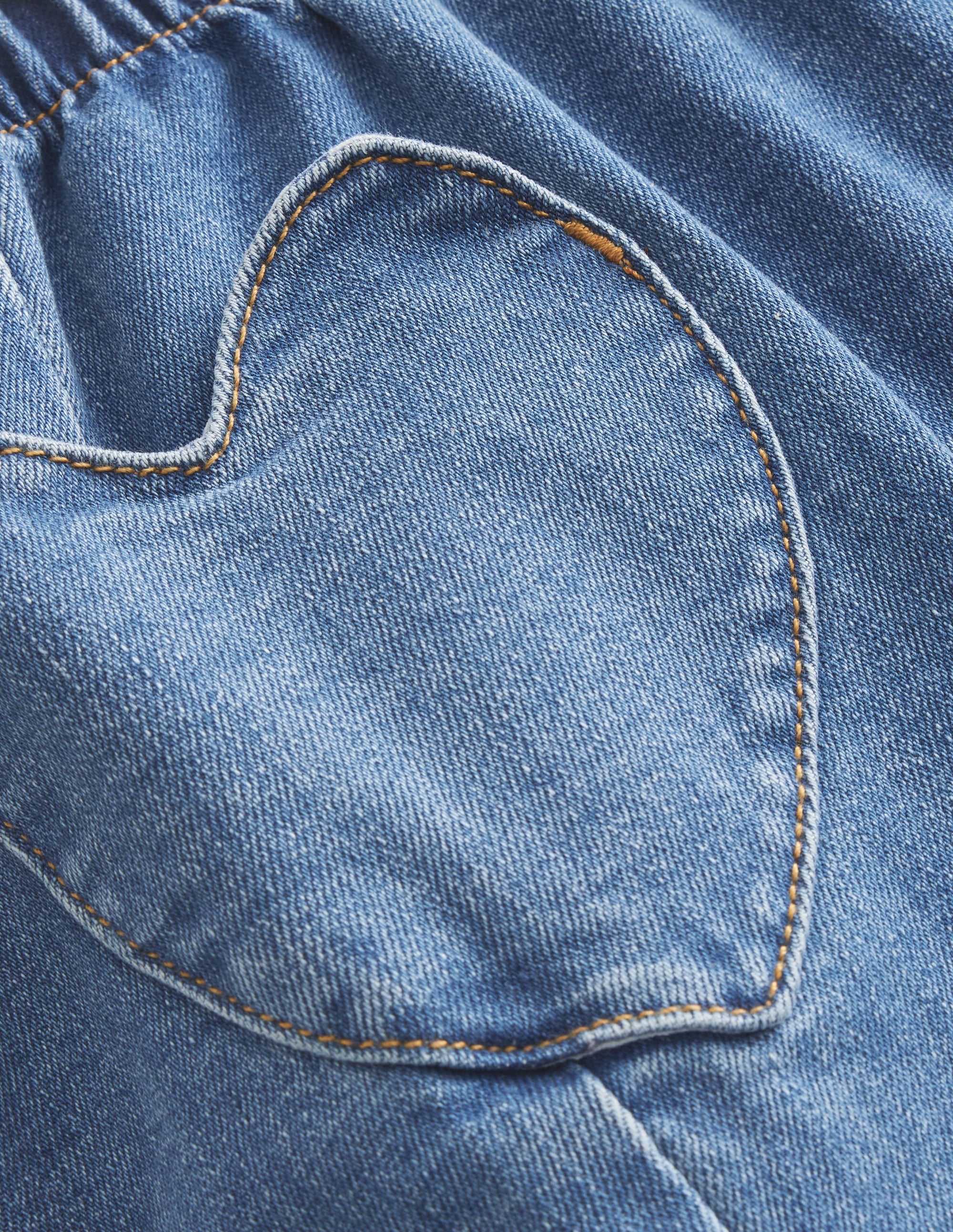 Heart Pocket Pull On Pants-Mid Vintage Denim - Image 3