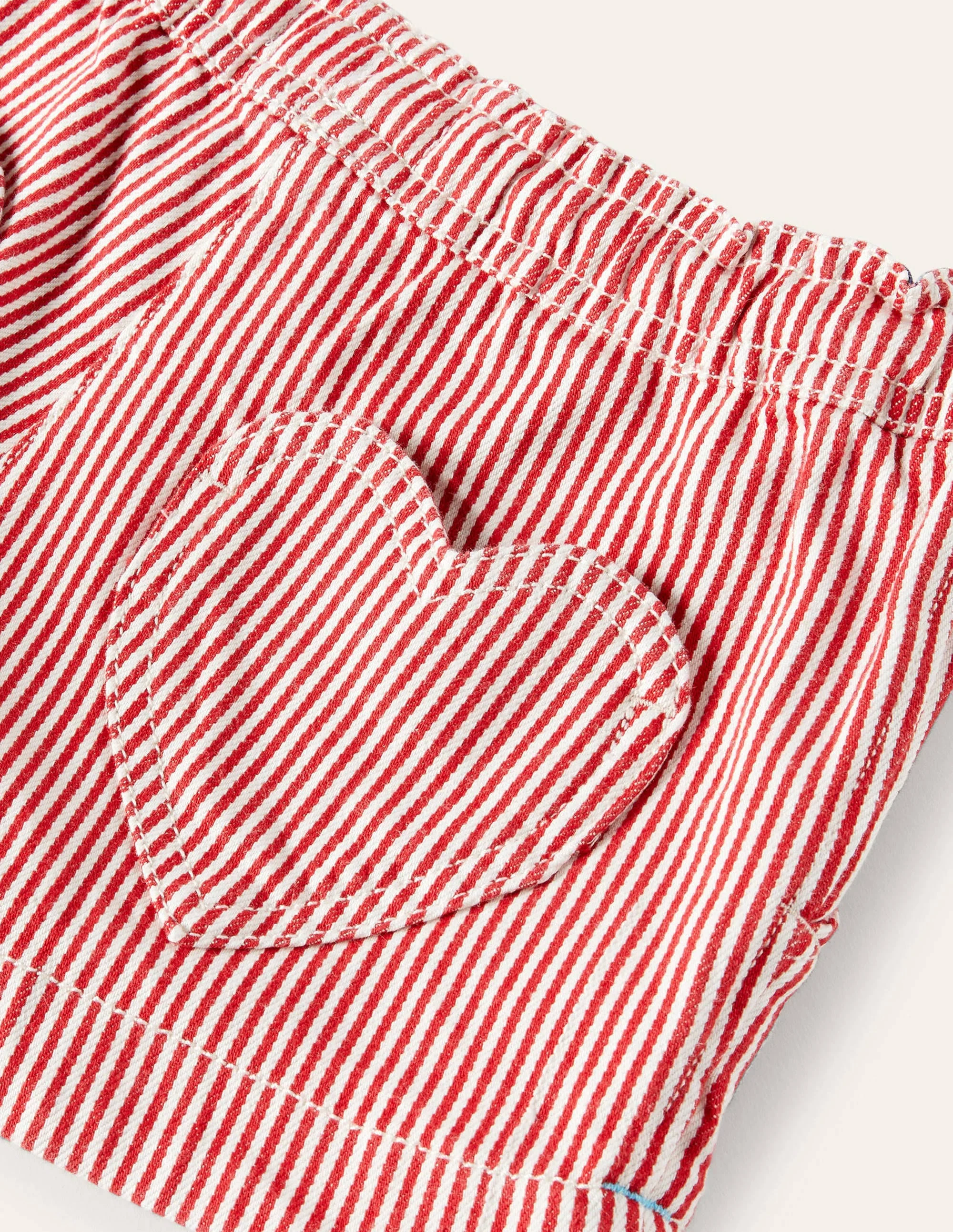 Heart Pocket Shorts-Strawberry Tart Ticking - Image 3