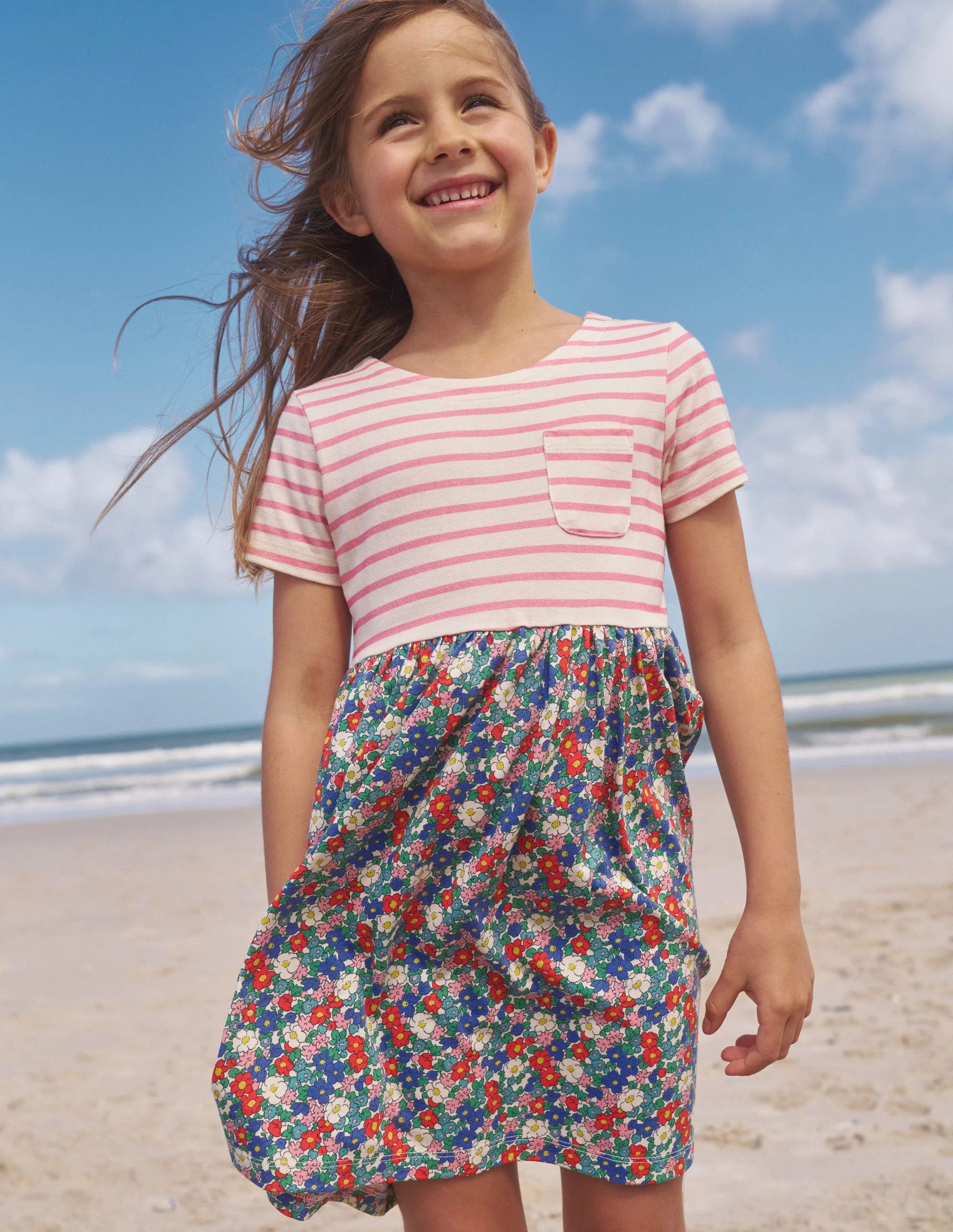 Hotchpotch Jersey dress-Nautical Floral - Image 4