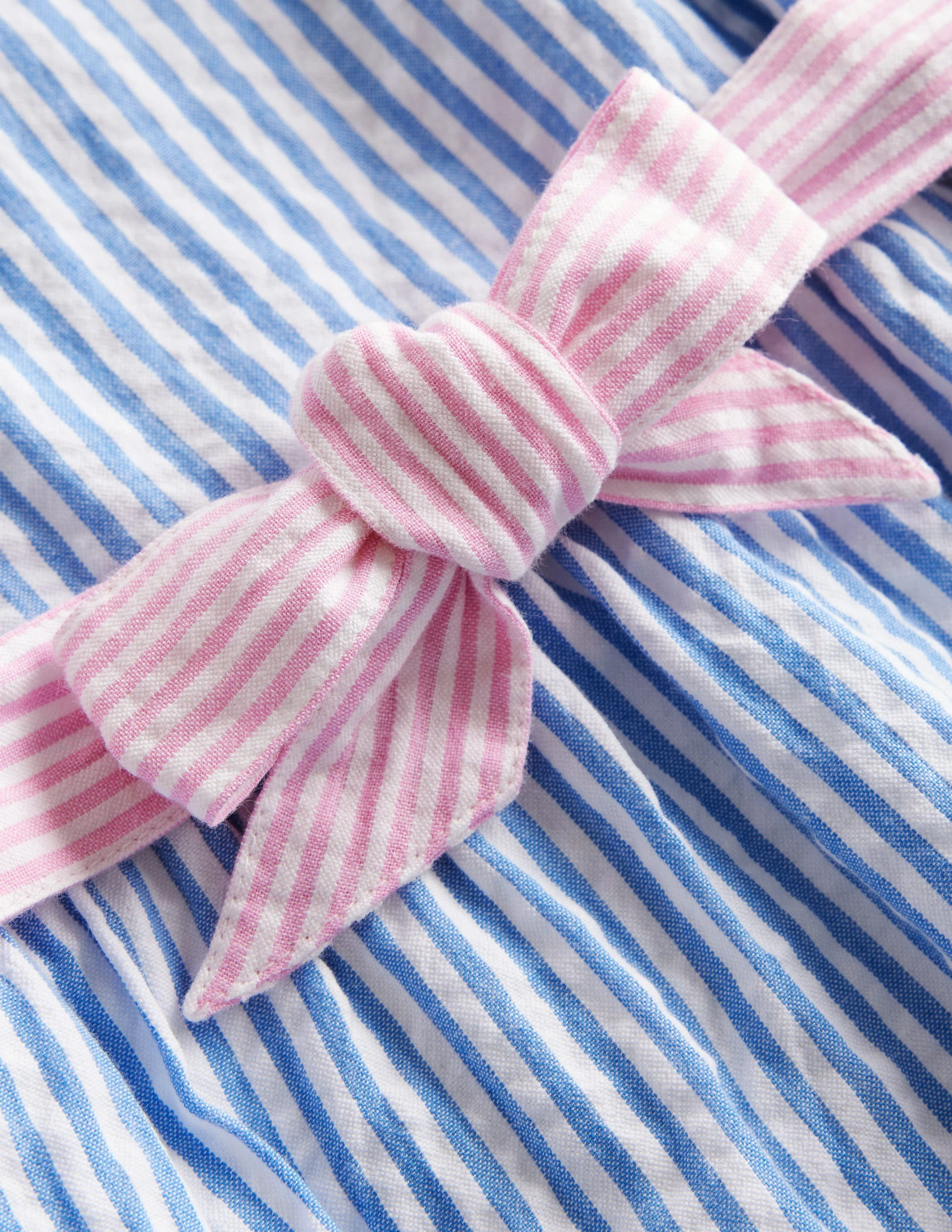Hotchpotch Seersucker Dress-Multi Ticking Stripes - Image 3