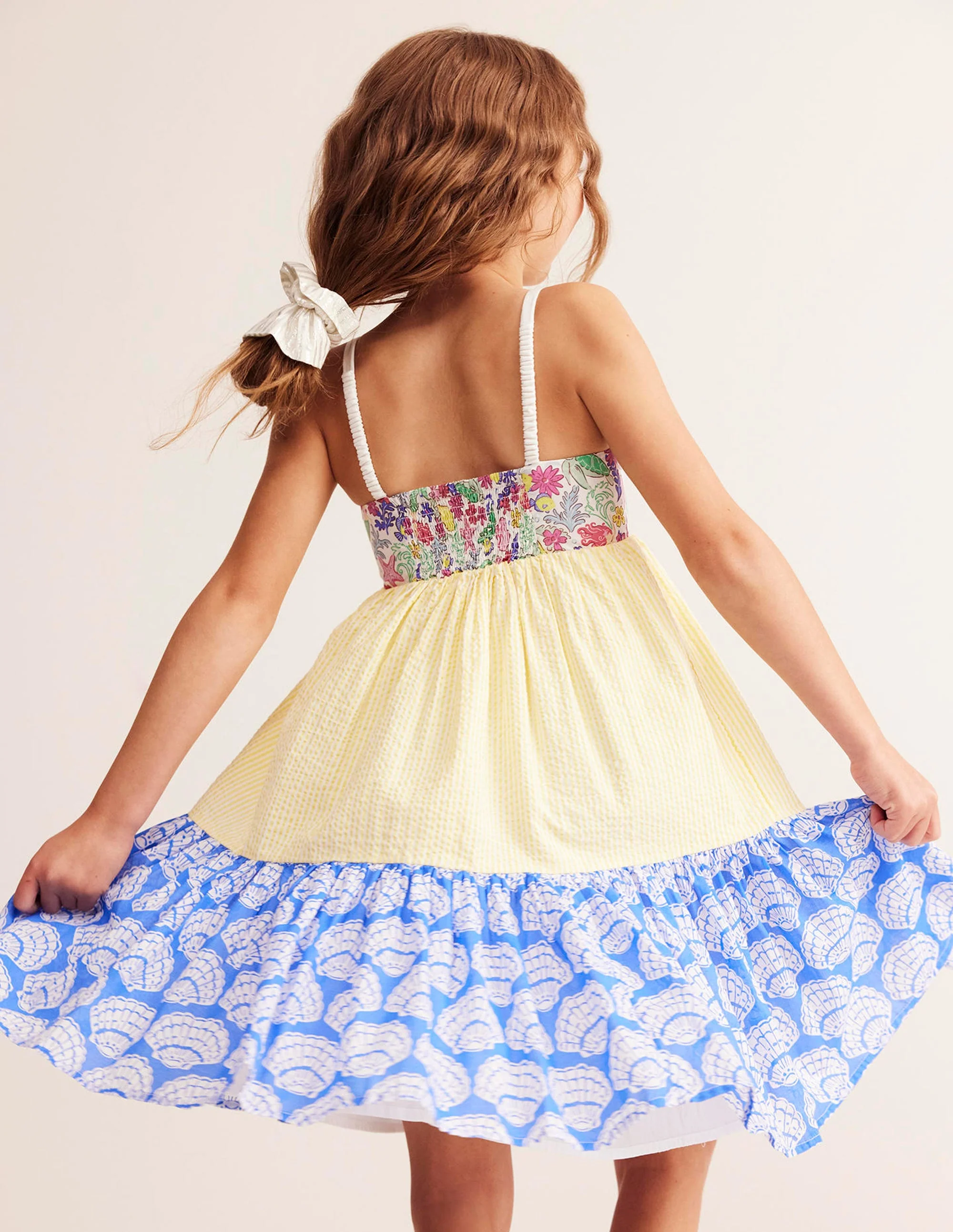 Hotchpotch Tiered Twirly Dress-Blue Seashell Hotchpotch - Image 5