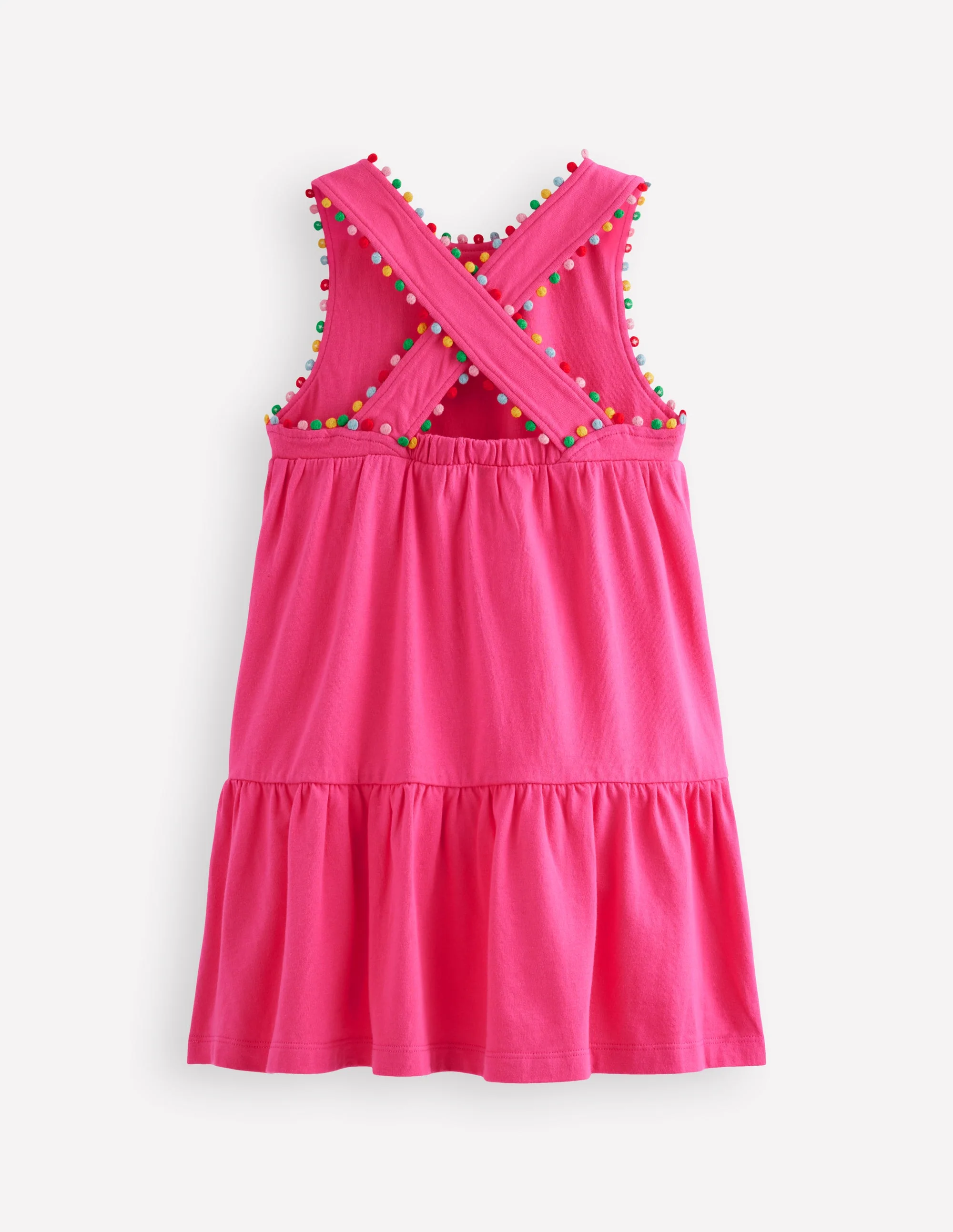 Jersey Cross-back Dress-Flamingo Pink - Image 2