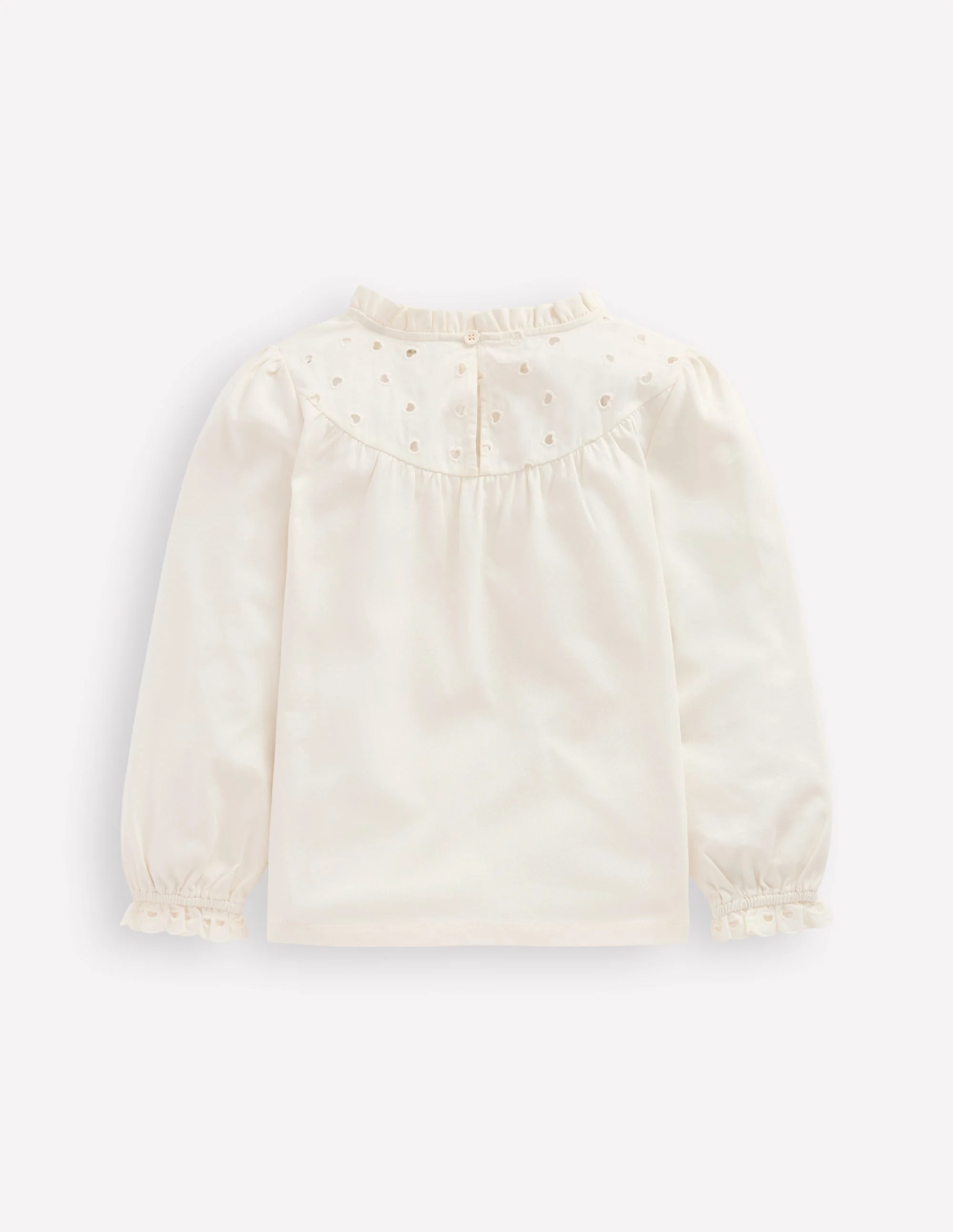 Jersey Heart Broderie Top-Soft Ivory - Image 2