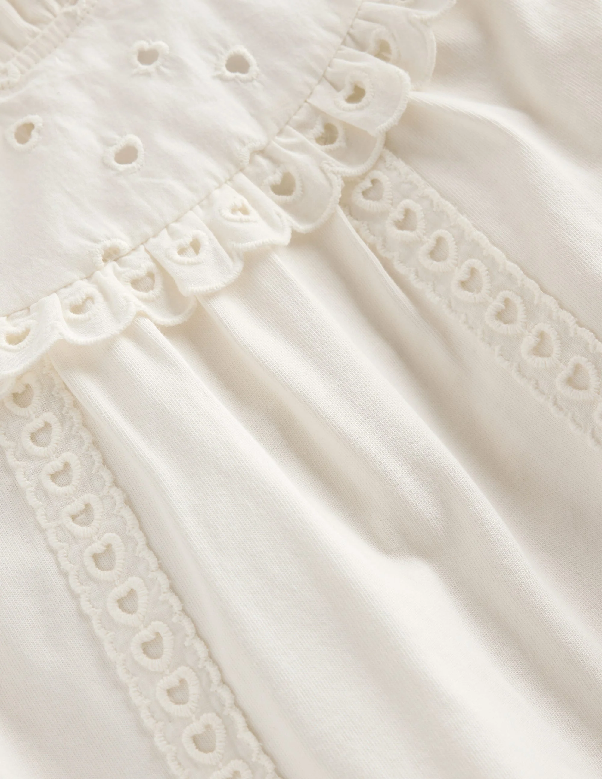 Jersey Heart Broderie Top-Soft Ivory - Image 3