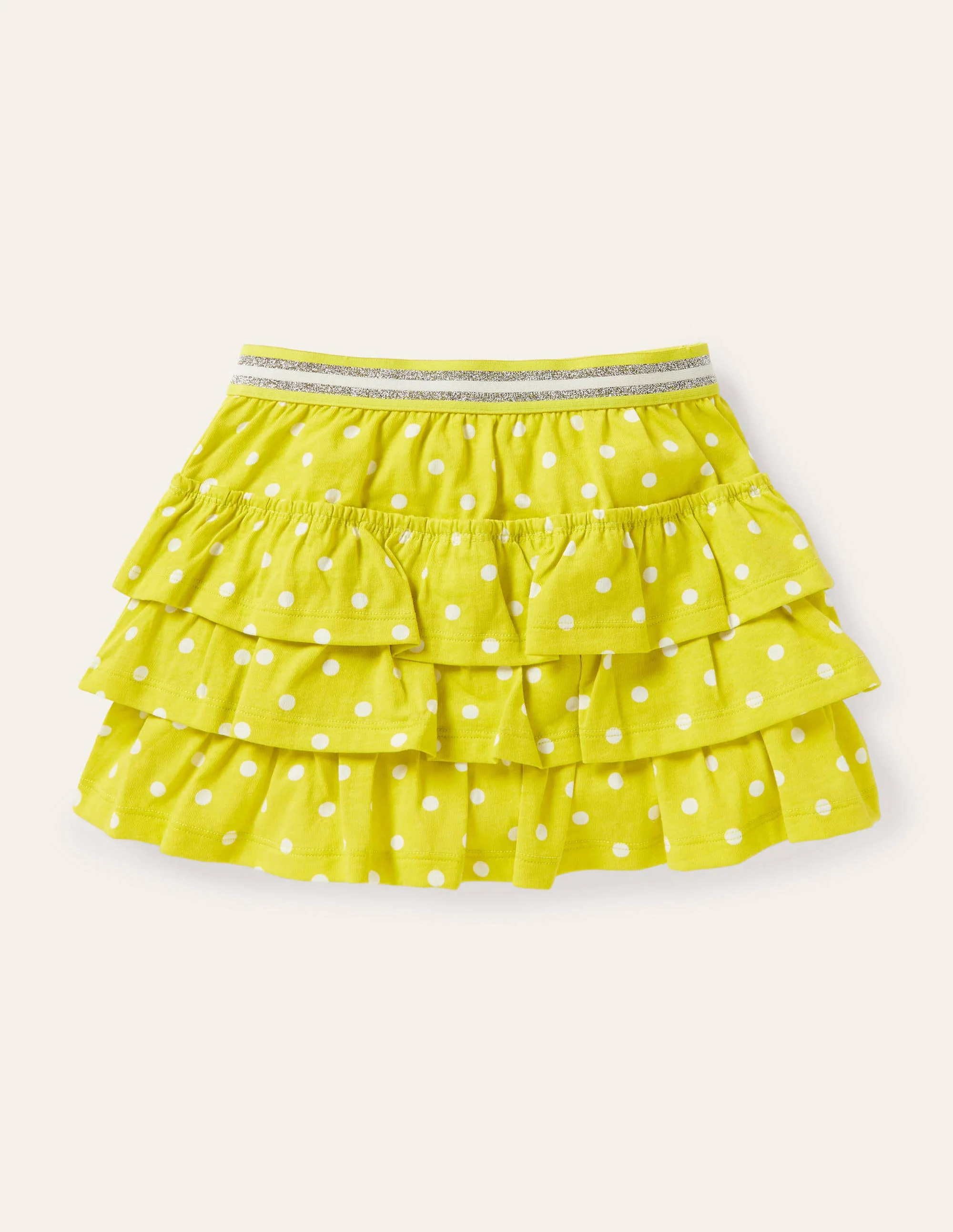 Jersey Ruffle Skort-Maximillion Yellow Spot