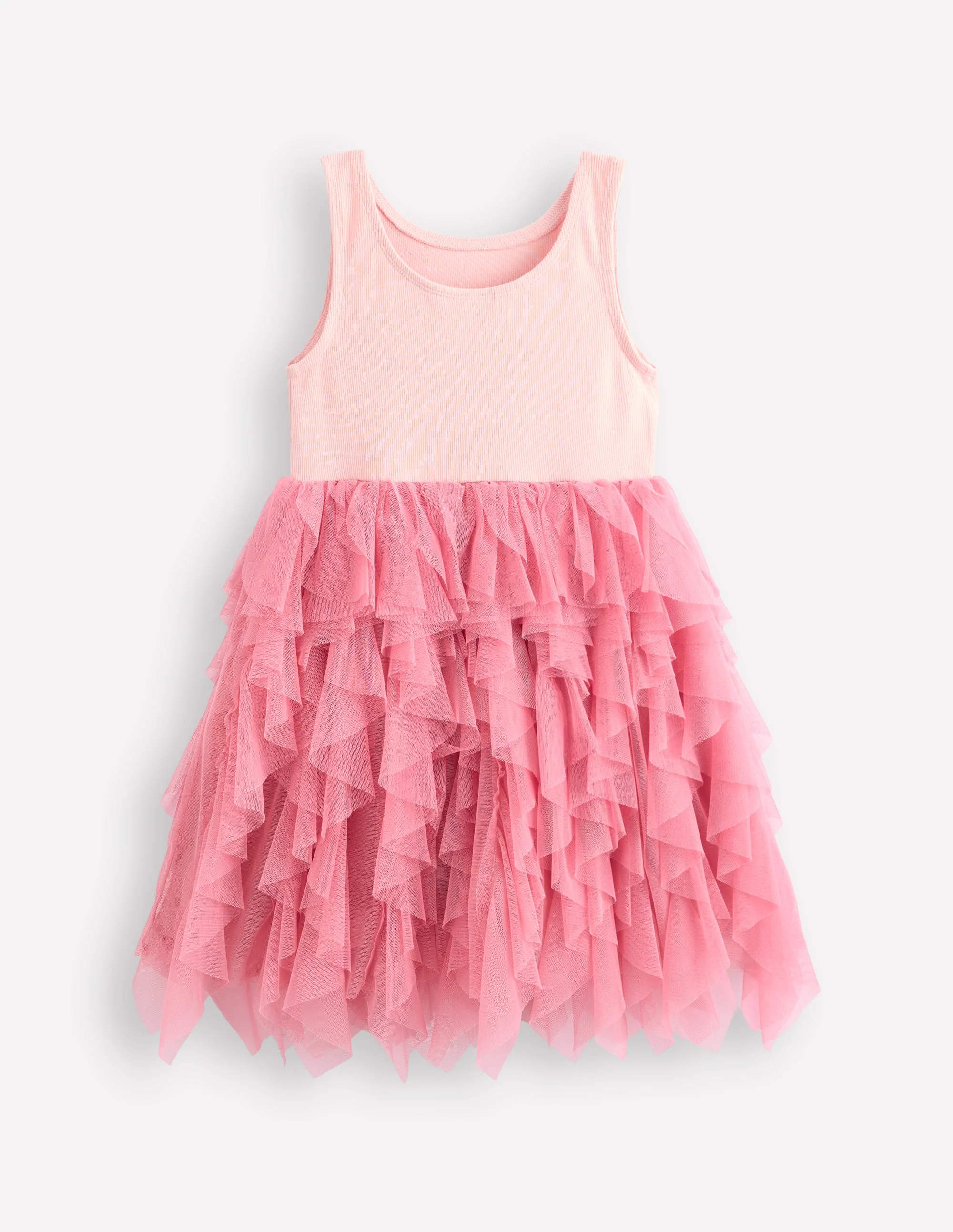Jersey Tulle Mix Dress-Chalk Pink - Image 2