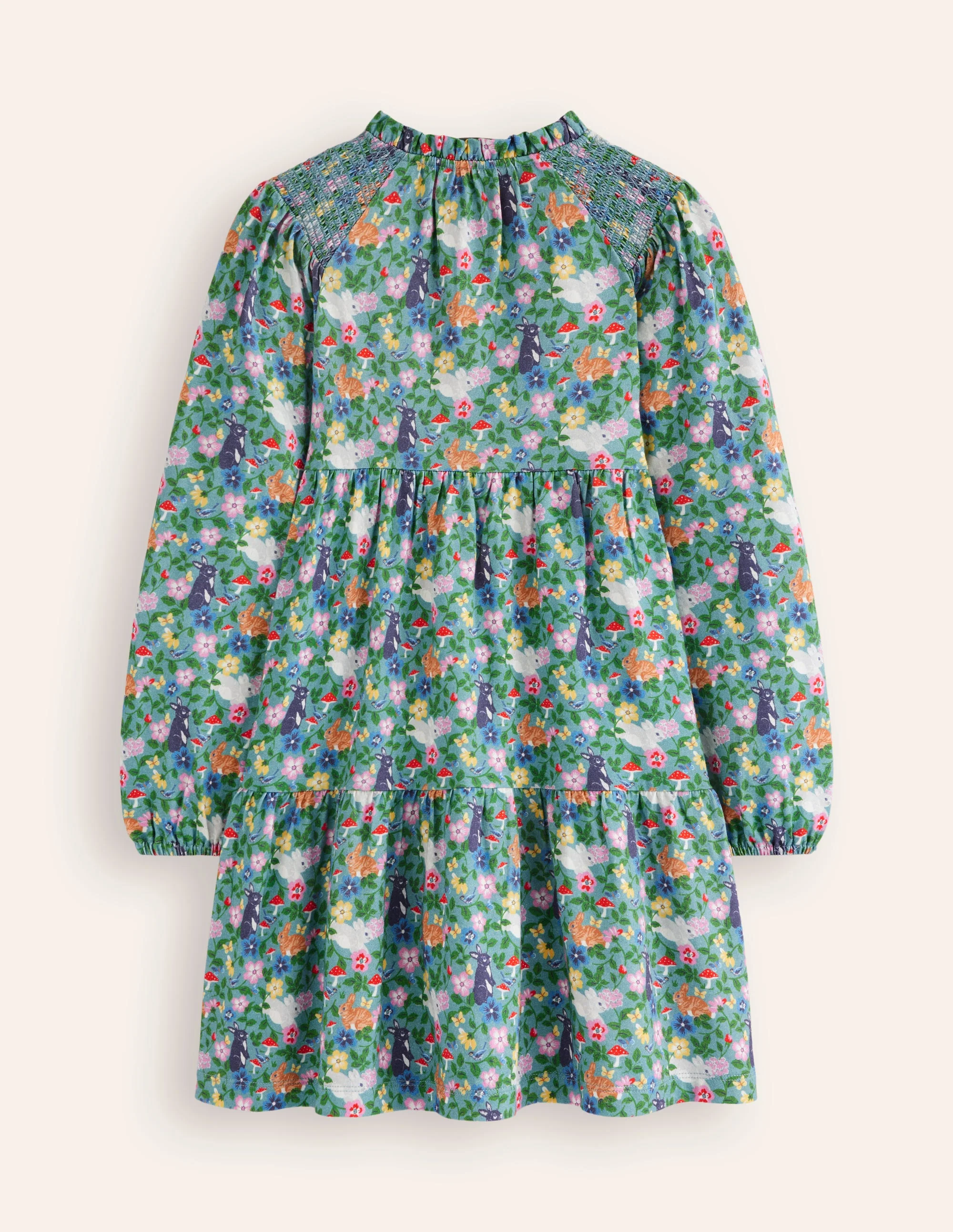Katherine Tiered Jersey Dress-Brook Blue Bunny Field - Image 2