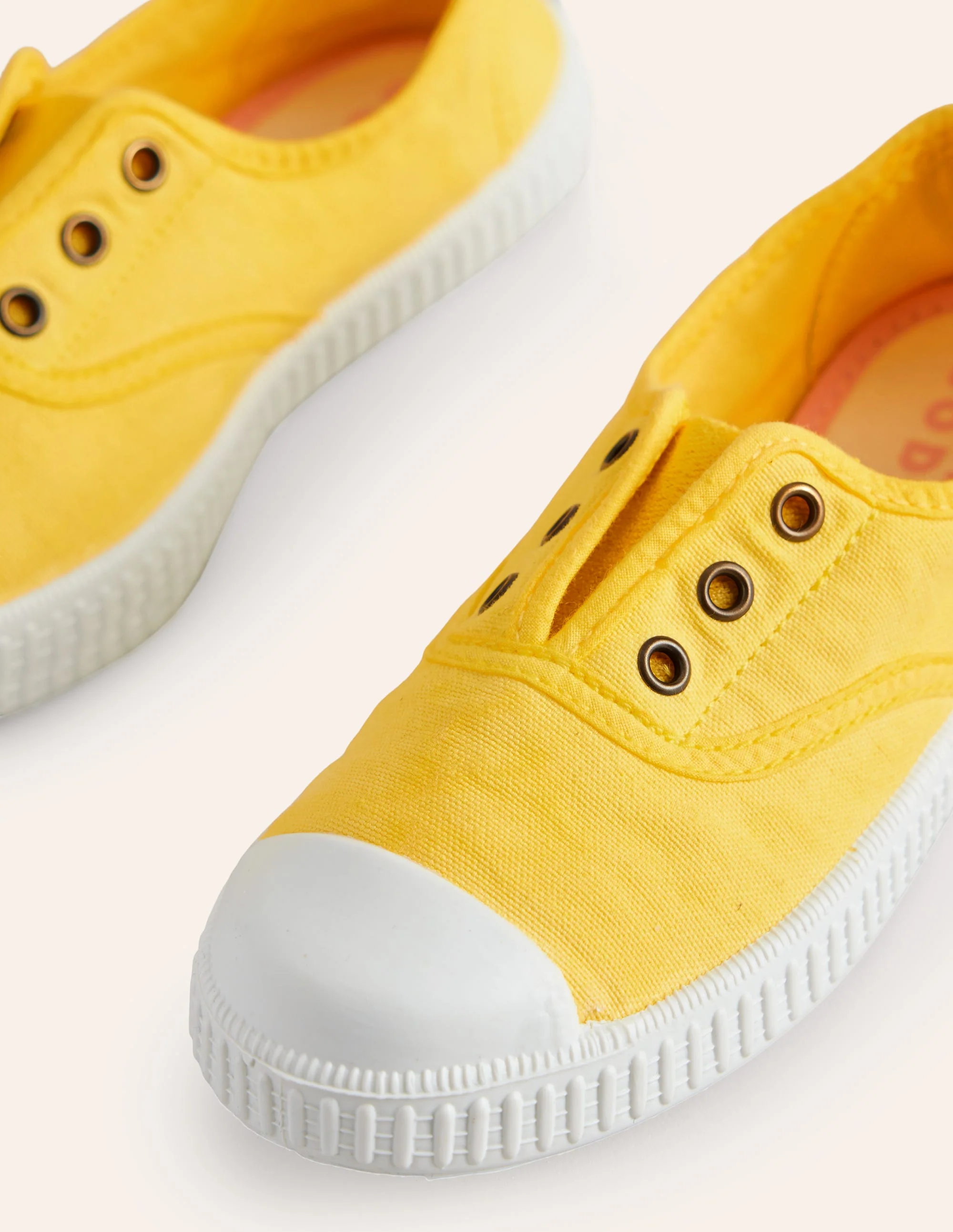 Laceless Canvas Pull-ons-Soft Lemon - Image 3