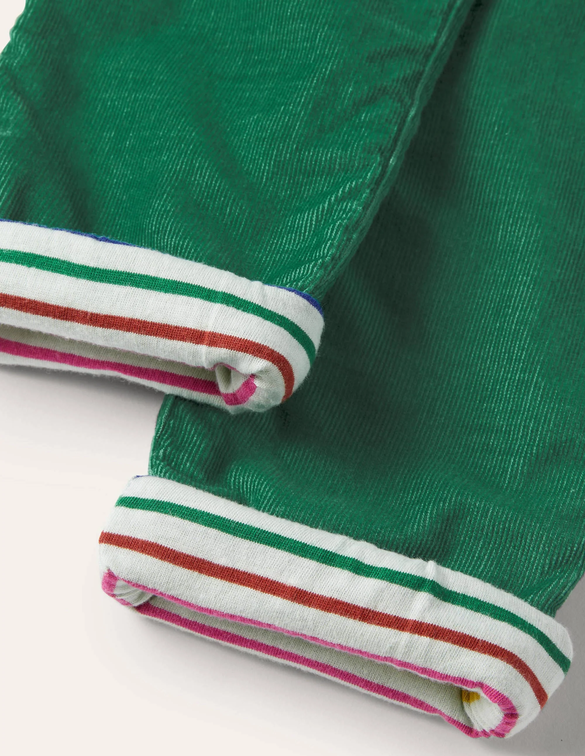 Lined Pull-on Cord Pants-Forest Green - Image 3