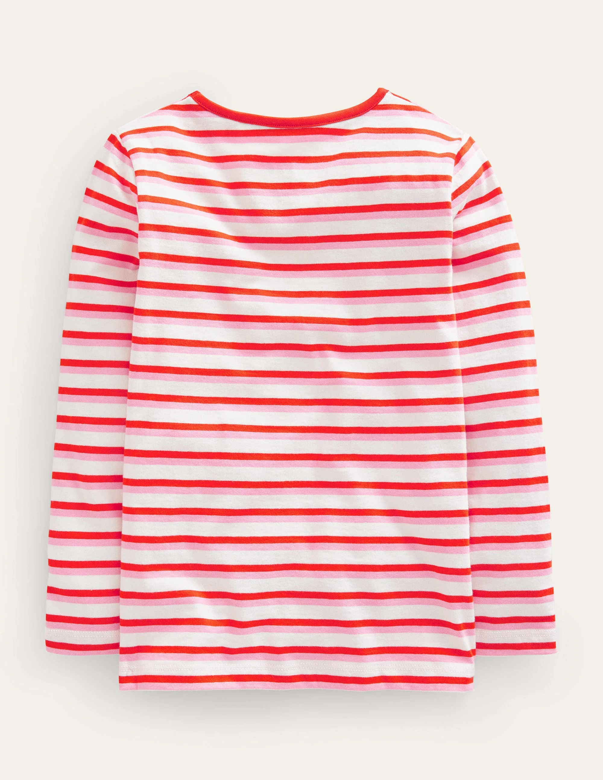 Logo Slub Long Sleeve T-shirt-Red/Pink Otters - Image 2