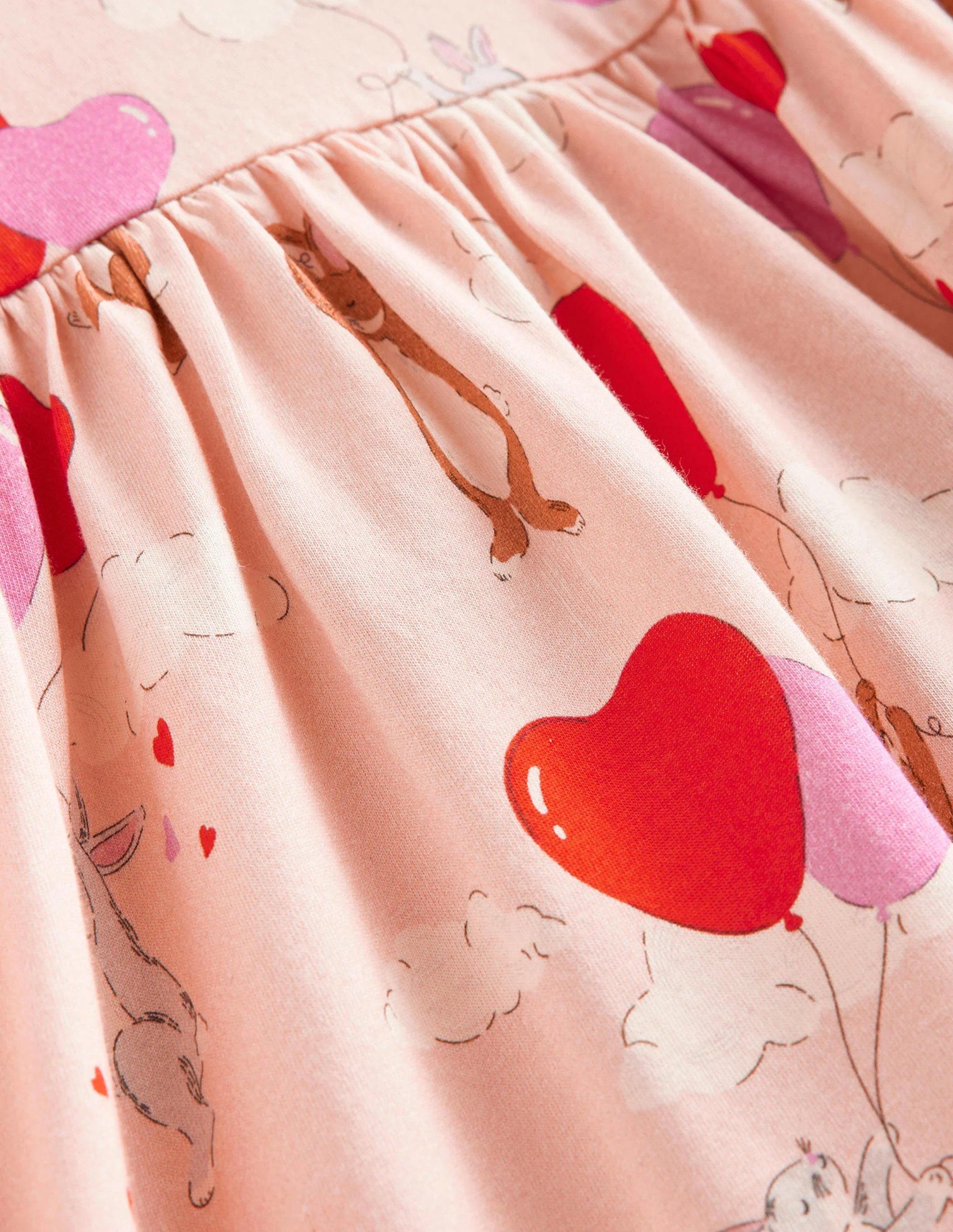Long Sleeve Fun Jersey Dress-Ballet Pink Bunnies - Image 3