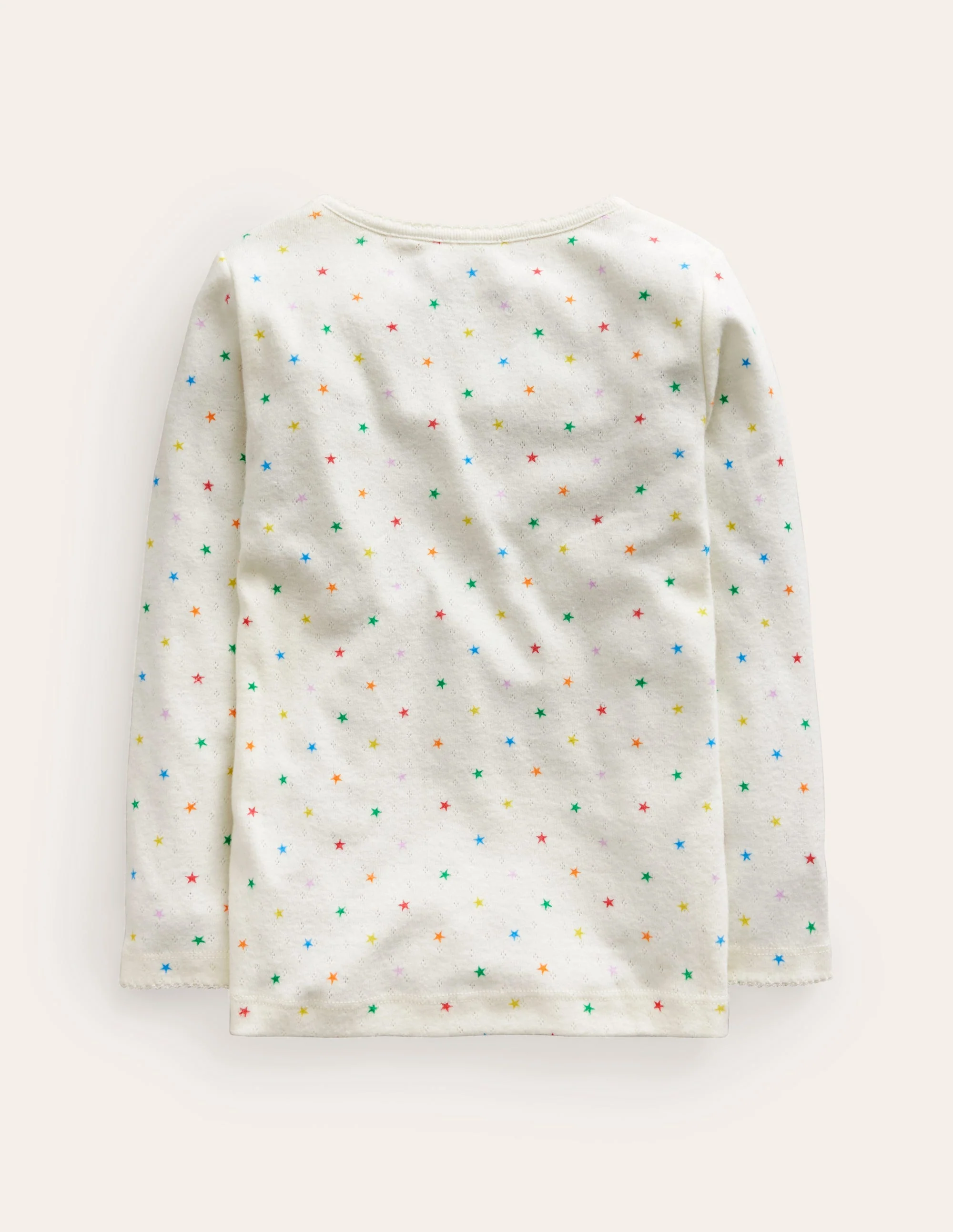 Long Sleeve Pointelle Top-Multi Little Star - Image 2