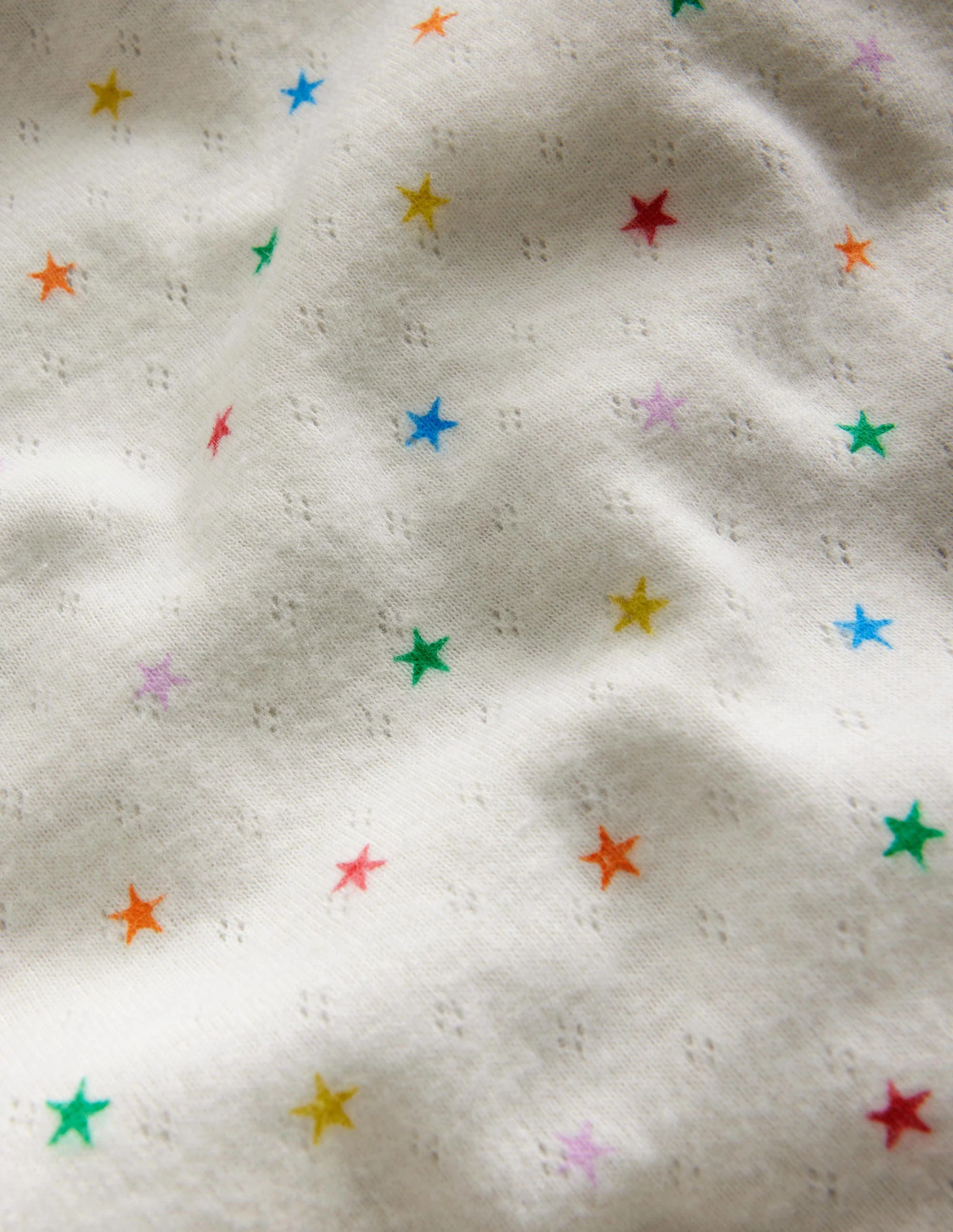 Long Sleeve Pointelle Top-Multi Little Star - Image 3