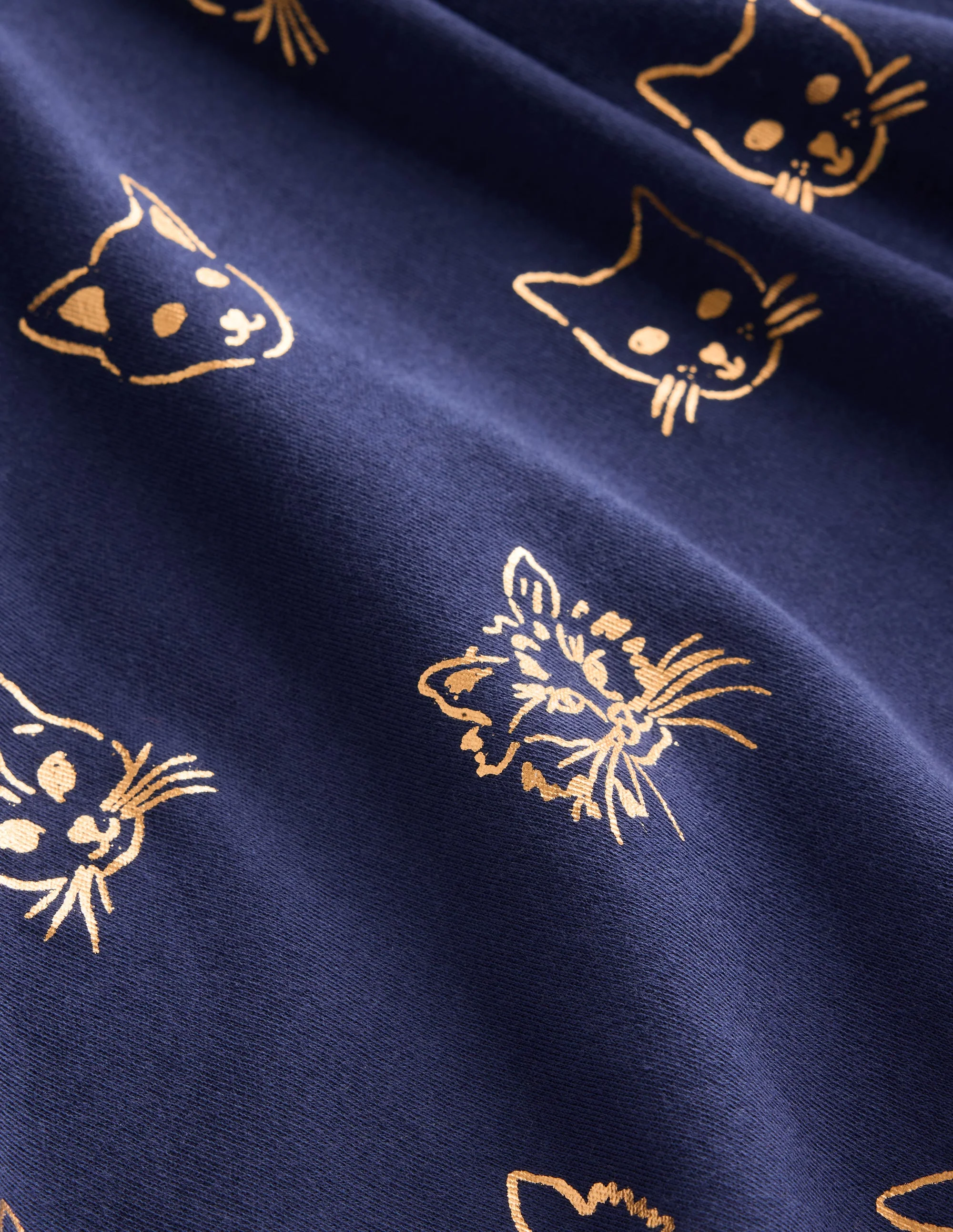 Mabel Twirly Ballerina Dress-College Navy Gold Foil Cats - Image 5