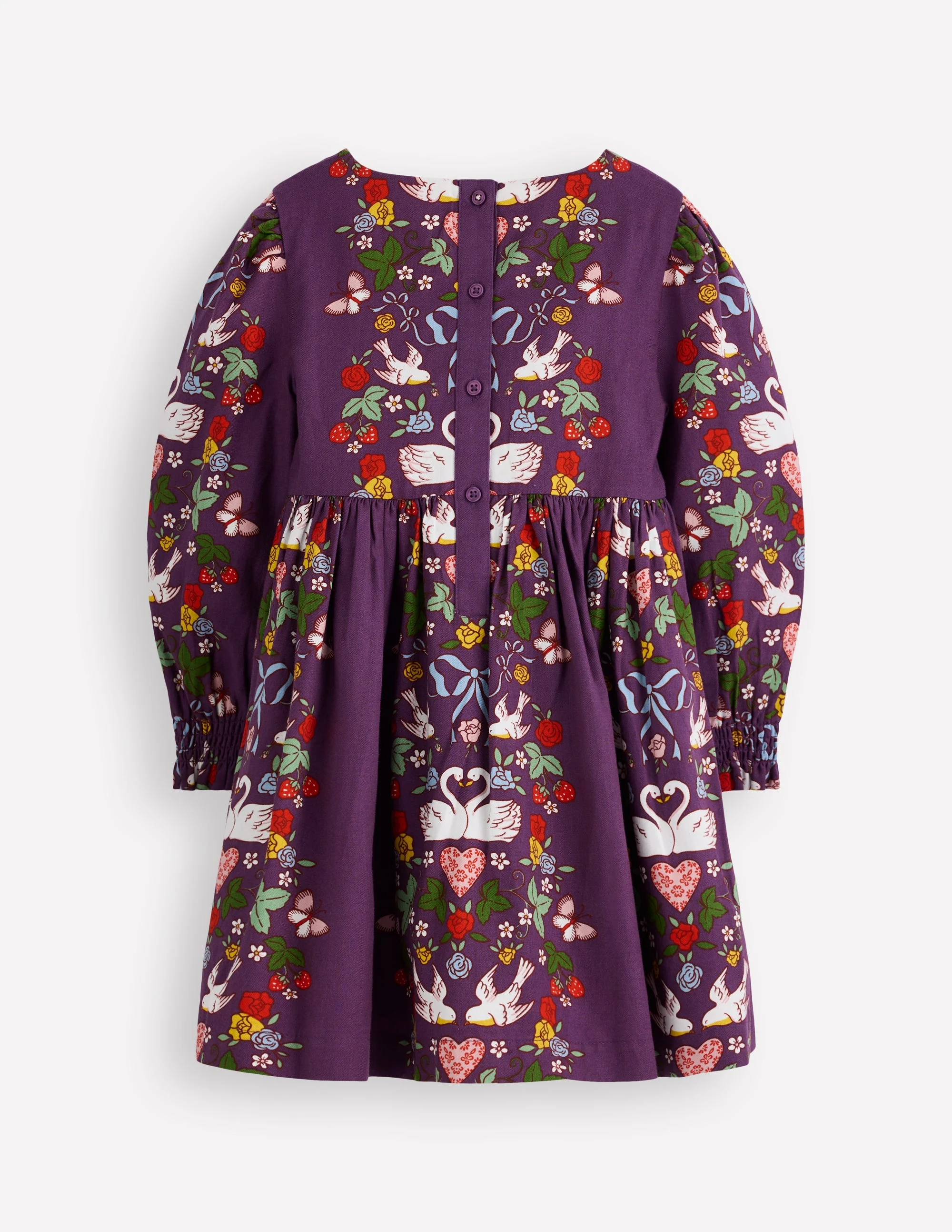 Madeline Long Sleeve Dress-Mystic Purple Lovebirds - Image 2