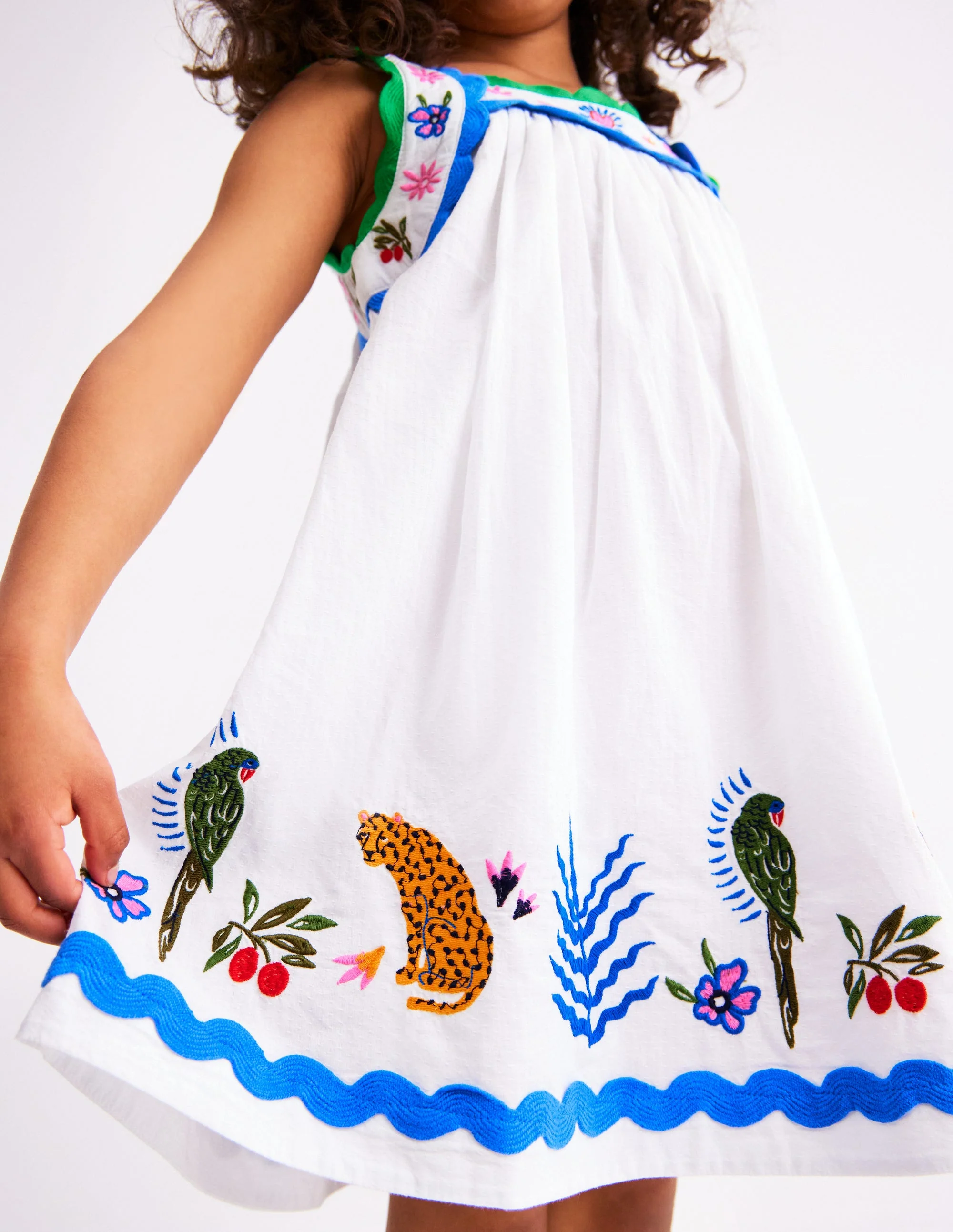 Maribel Strappy Swing Sundress-Soft Ivory Multi Jungle - Image 2