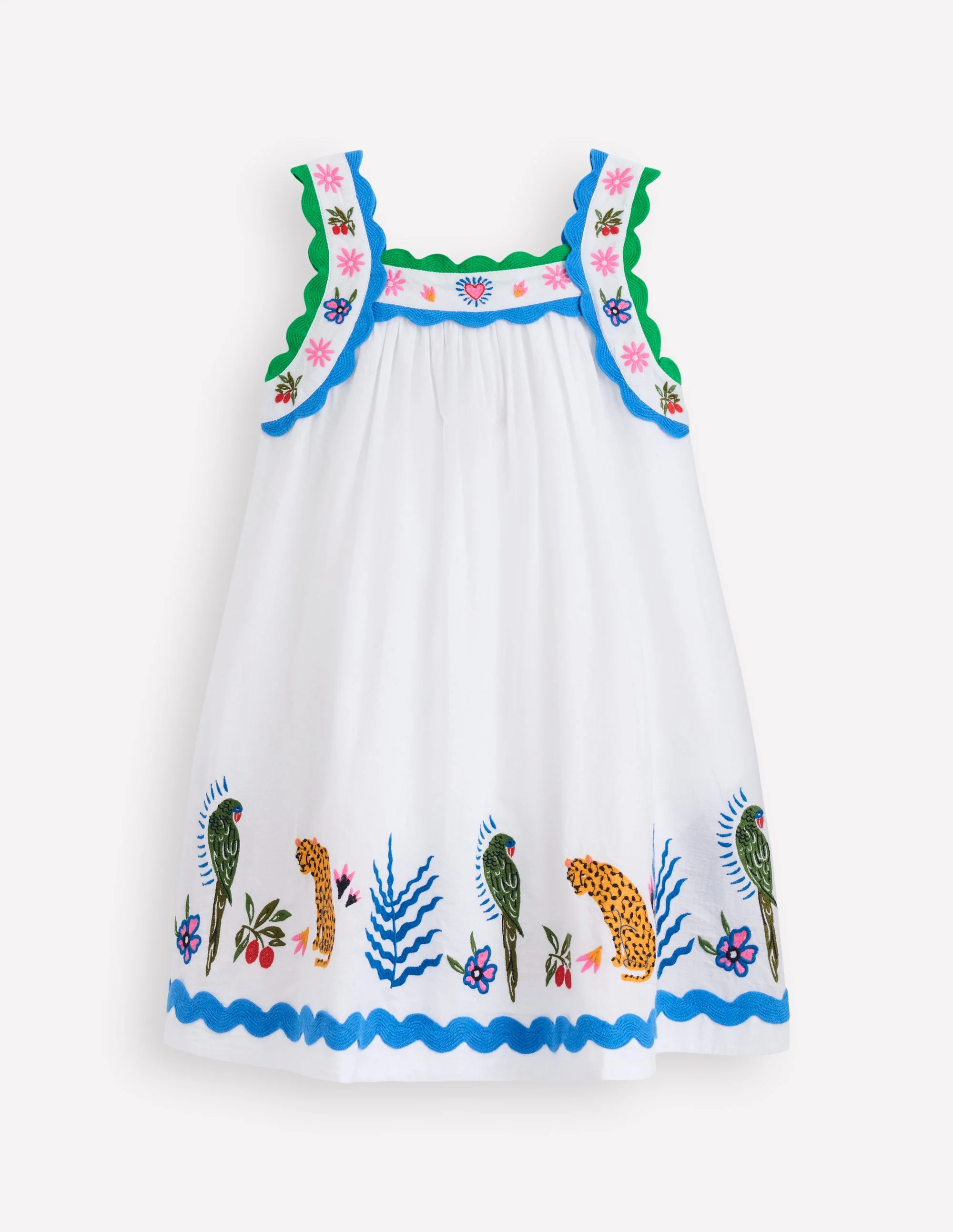 Maribel Strappy Swing Sundress-Soft Ivory Multi Jungle - Image 5