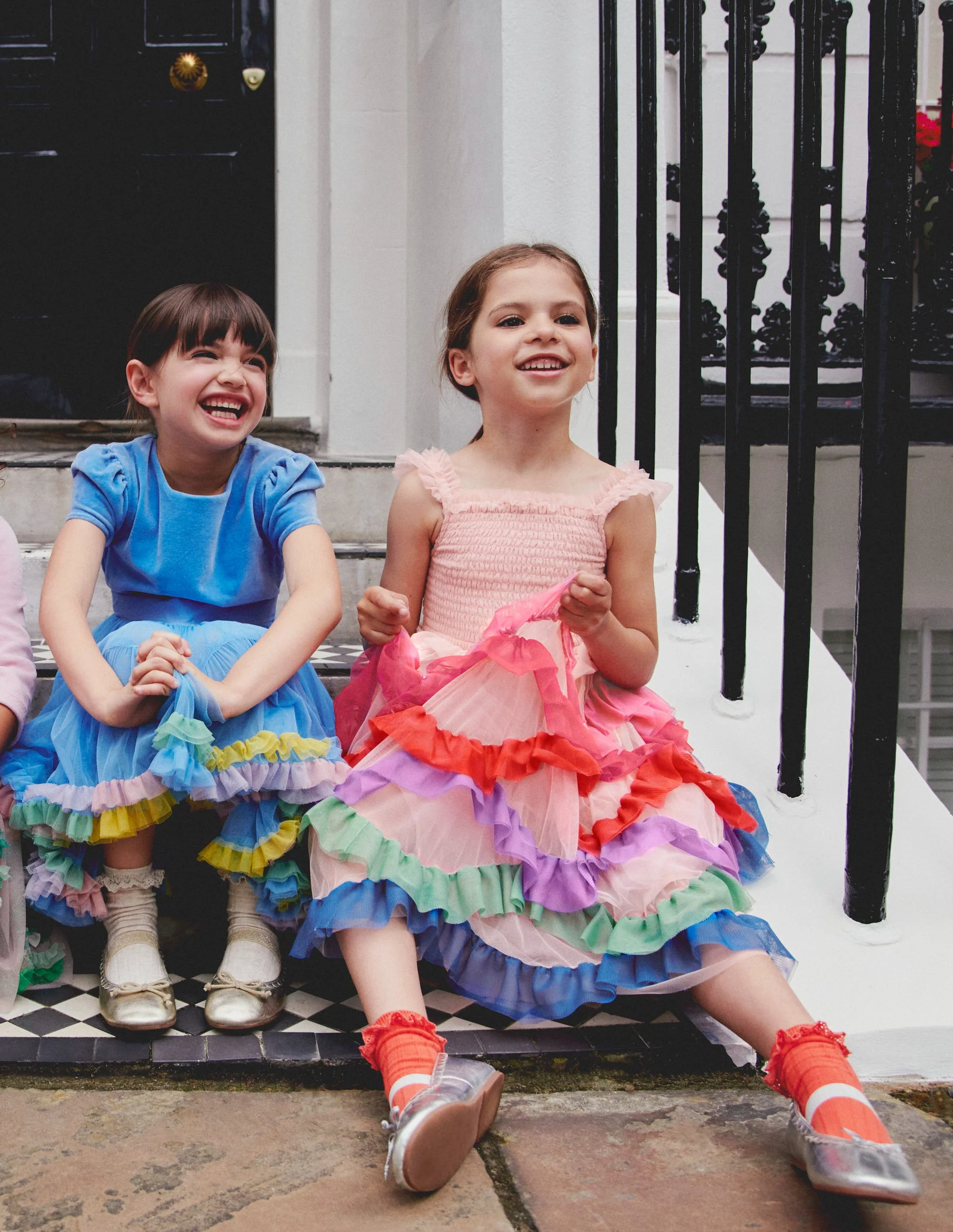 Maude Ruffle Tulle Dress-Multi Rainbow - Image 8