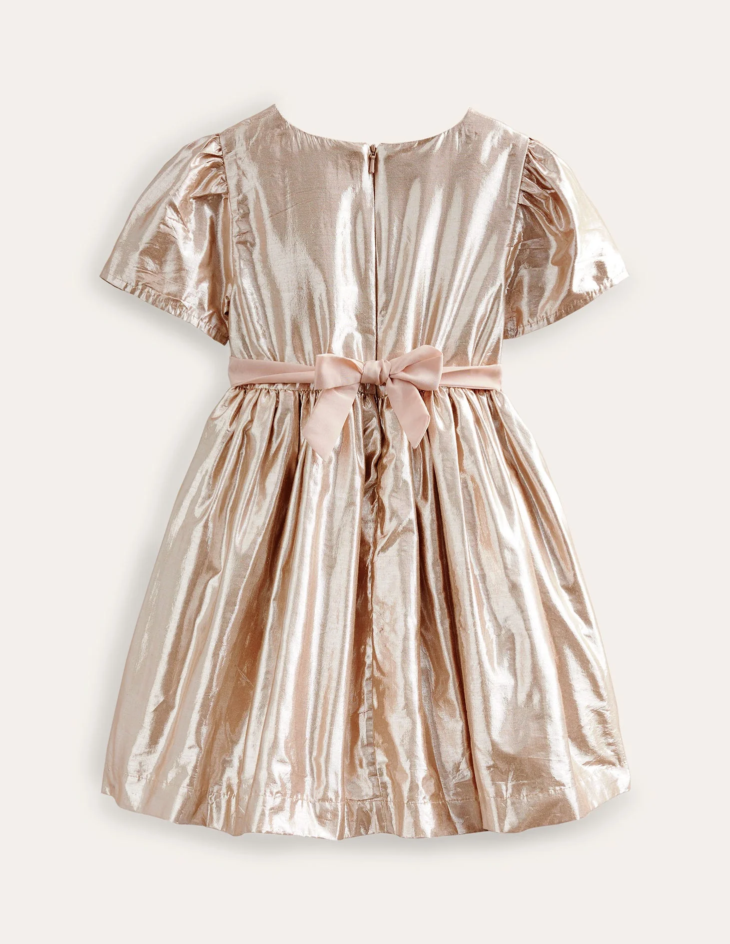 Metallic Party Dress-Gold Metallic - Image 2