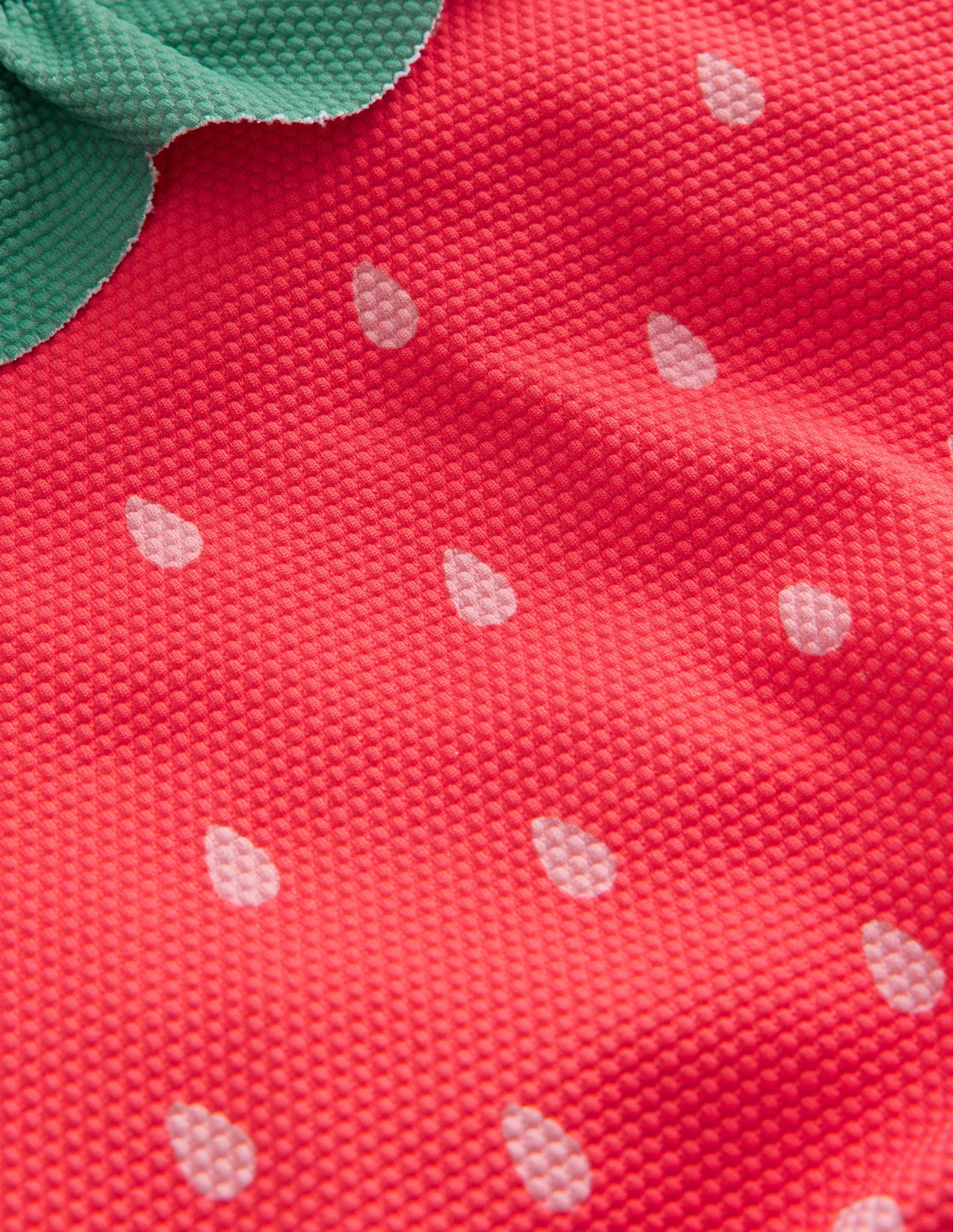 One Shoulder Textured Swimsuit-Jam Strawberry Pip - Image 3