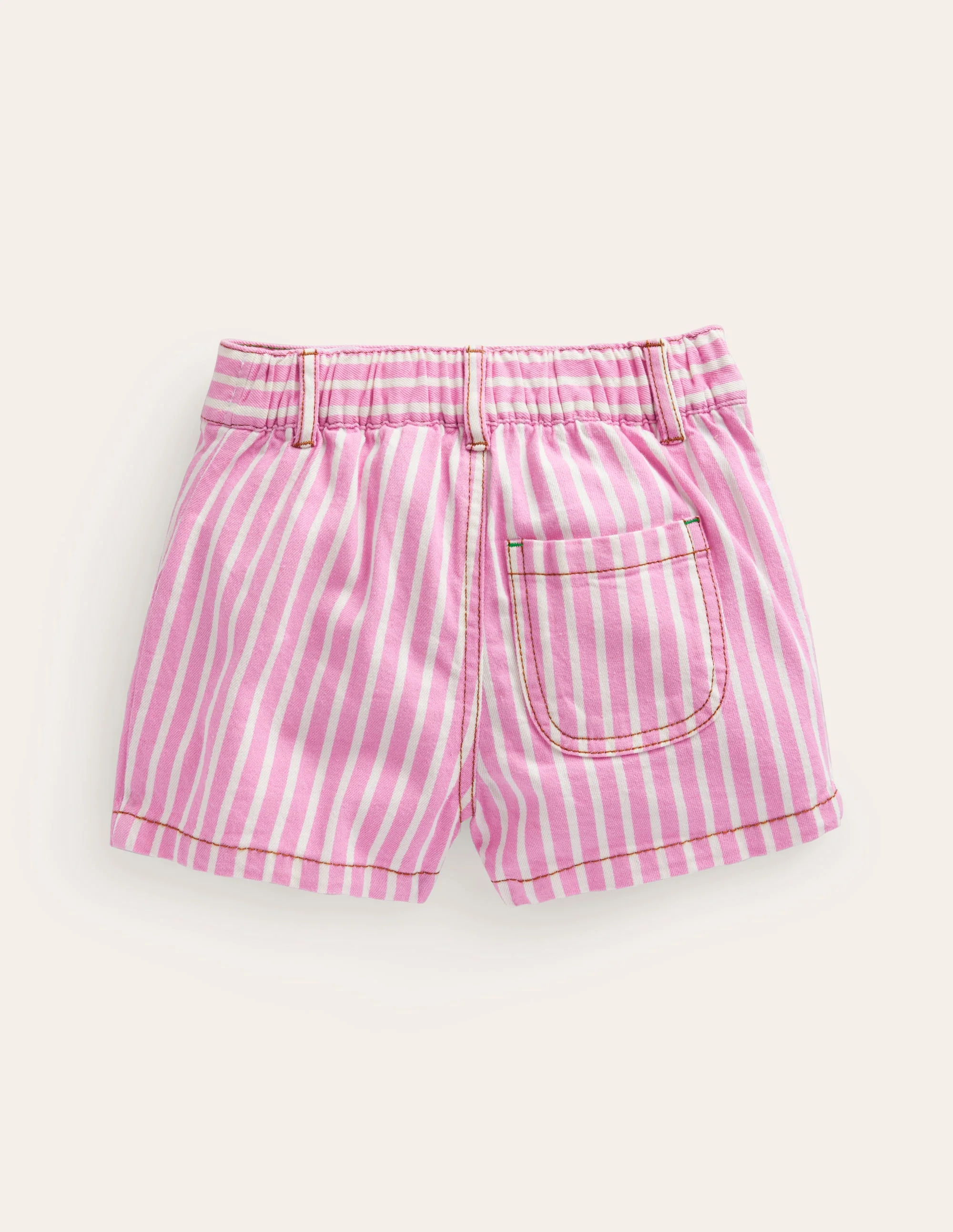 Patch Pocket Shorts-Pink / Ivory Stripe Tulip - Image 2