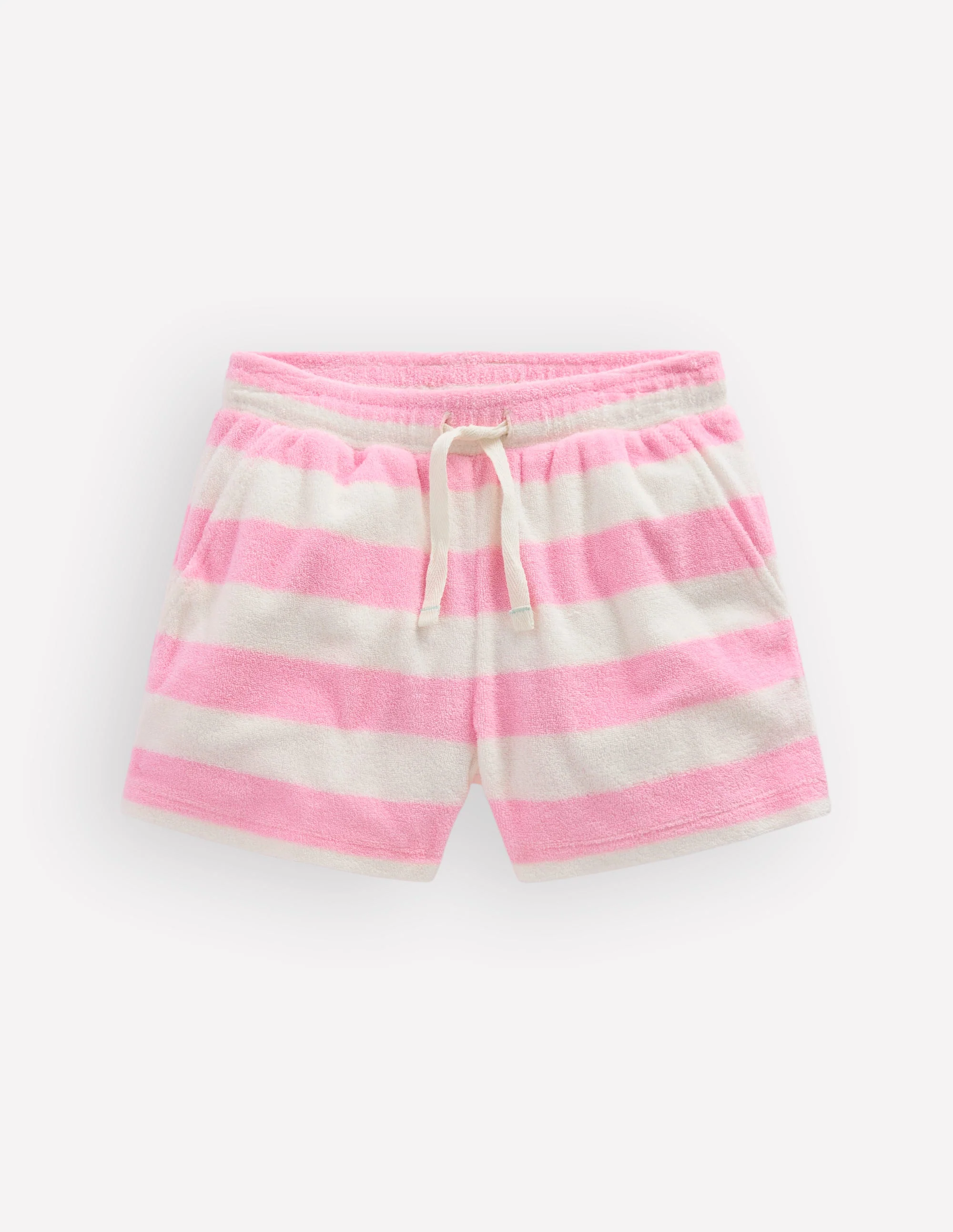 Patch Pocket Towelling short-Spring Blossom Pink Stripe - Image 3