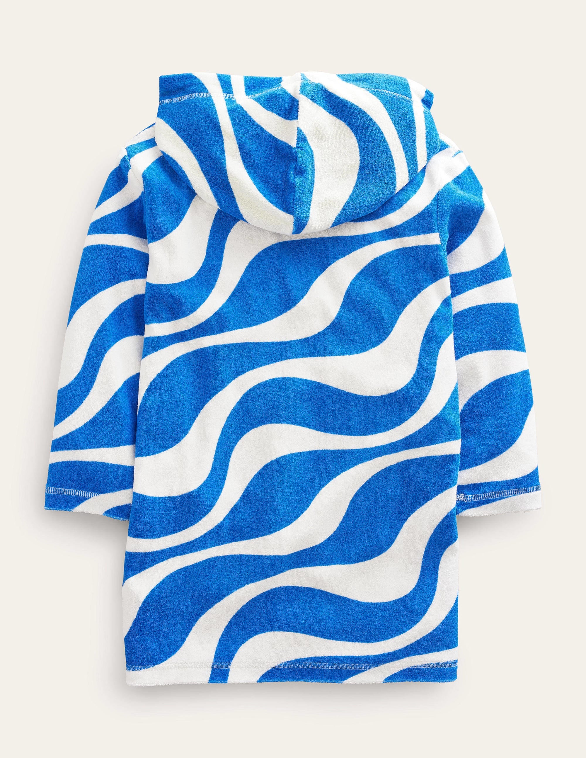 Pattern Towelling Beach Dress-Cabana Blue Waves - Image 2