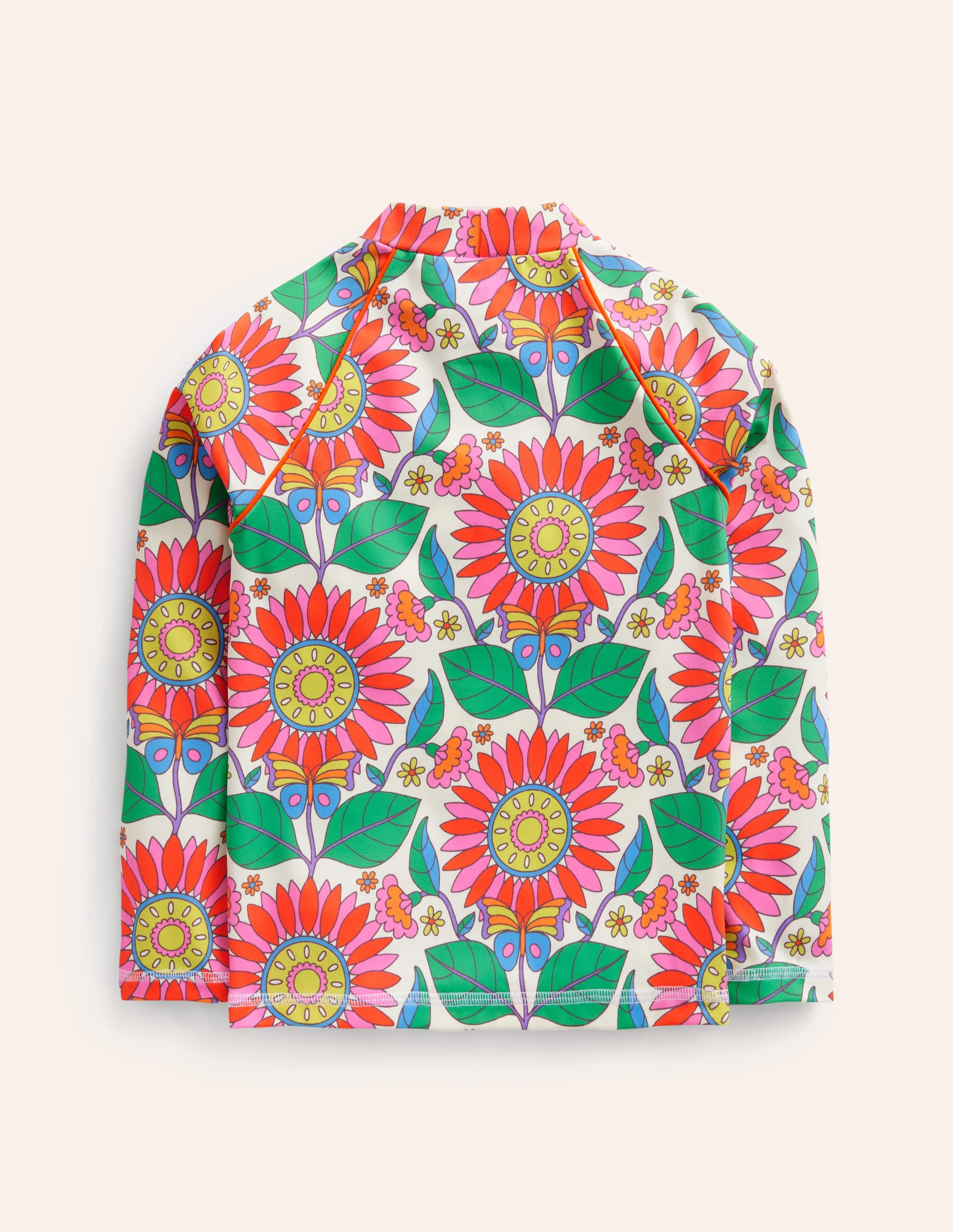 Patterned Rash Guard-Multi Daisy Vine - Image 2