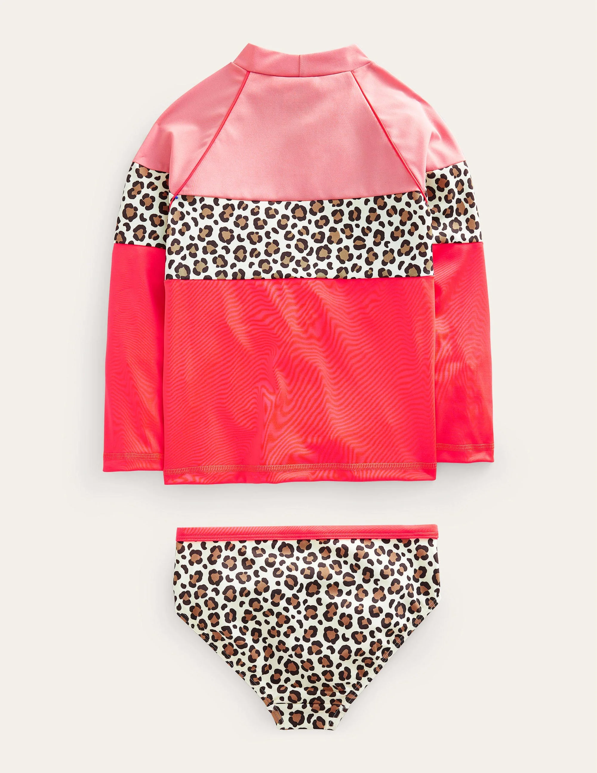 Patterned Rash Guard Set-Soft Truffle Leopard Print - Image 2