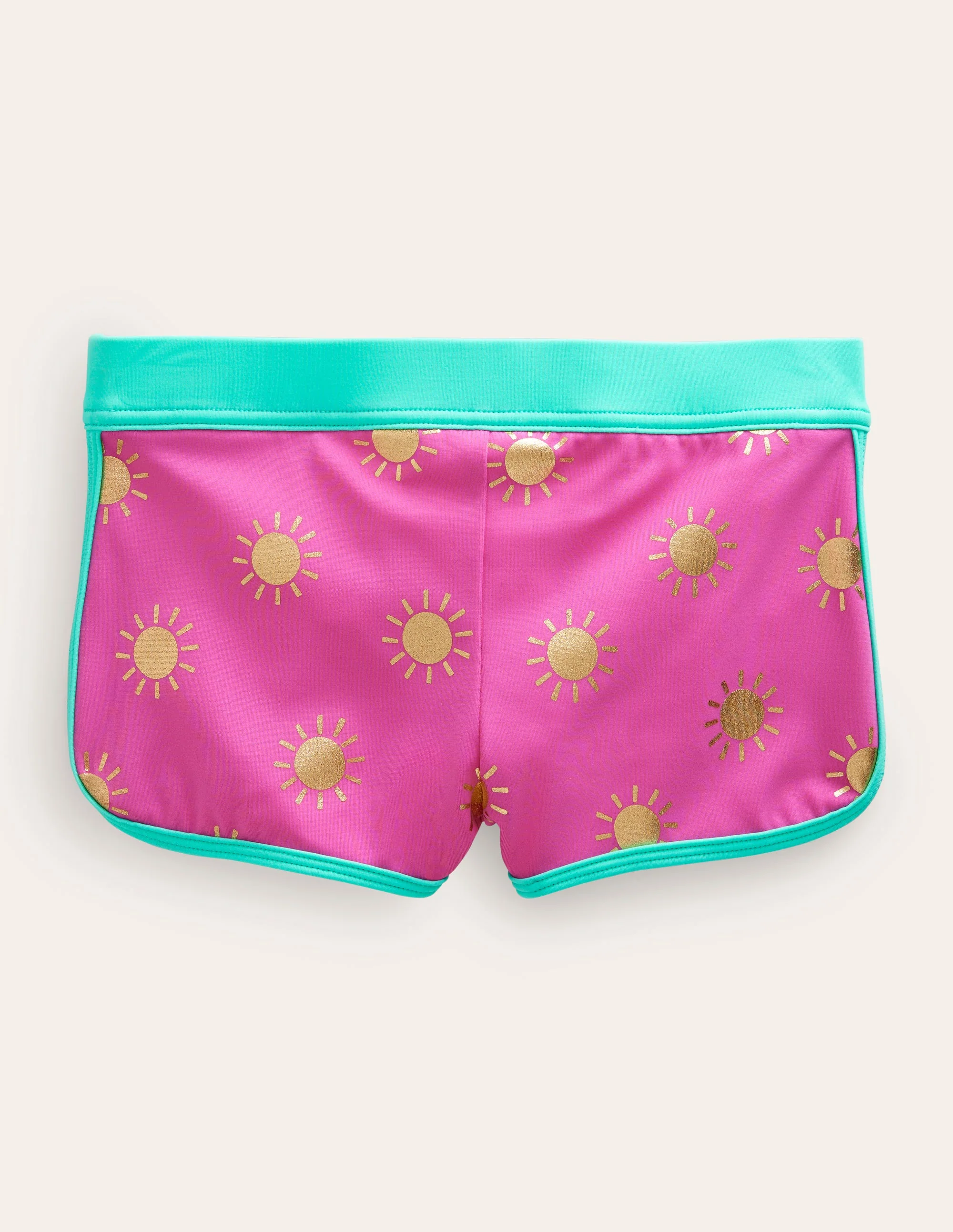 Patterned Swim Shorts-Strawberry Pink Woodblock - Image 2