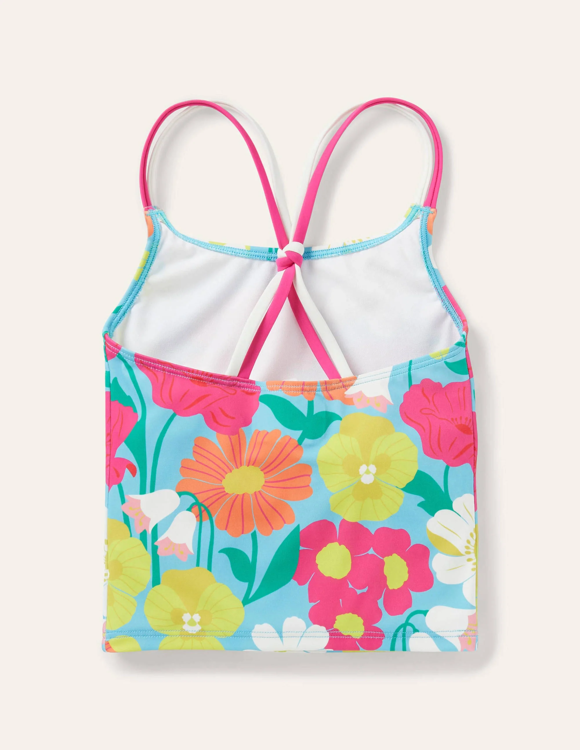 Patterned Tankini Top-Aqua Fabulous Floral - Image 2