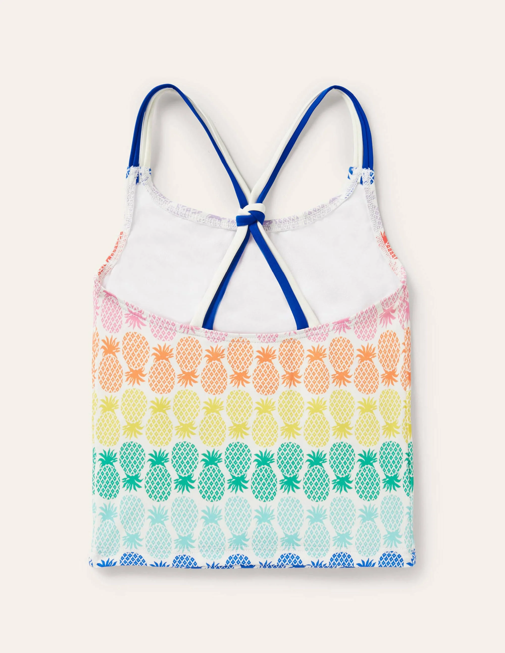 Patterned Tankini Top-Multi Rainbow Pineapple Geo - Image 2