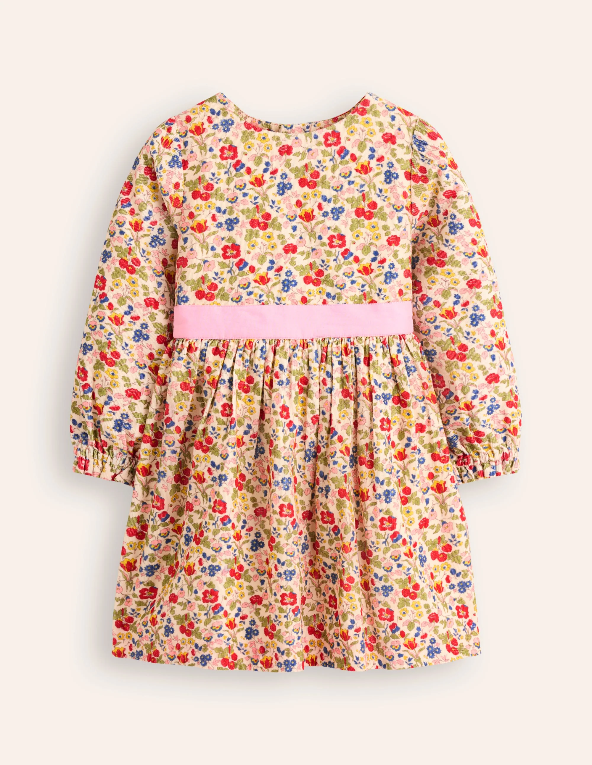 Peggy Cord Party Dress-Rockabilly Red Berry Floral - Image 4