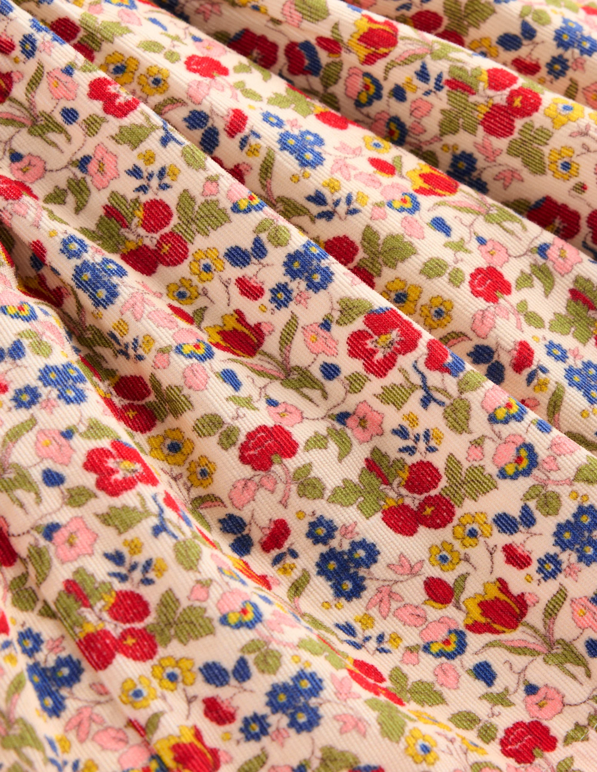 Peggy Cord Party Dress-Rockabilly Red Berry Floral - Image 6