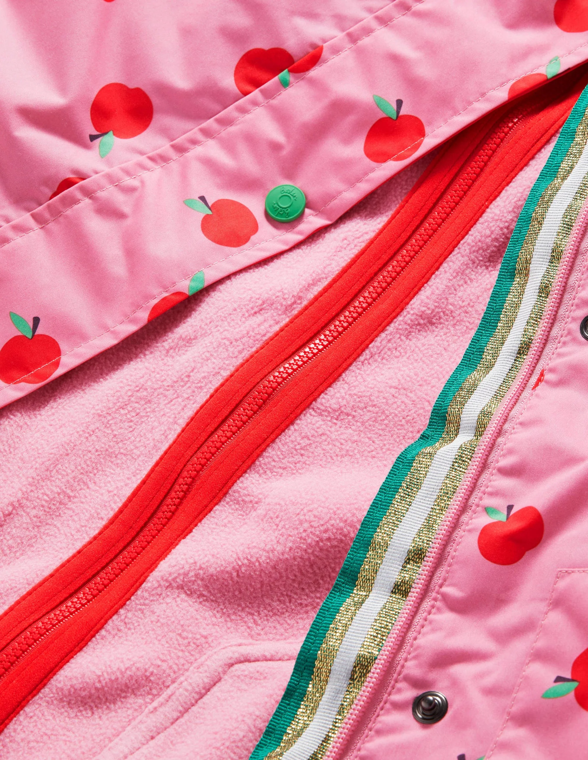 Pink Apple Print Waterproof Jacket-Formica Pink Apples - Image 3