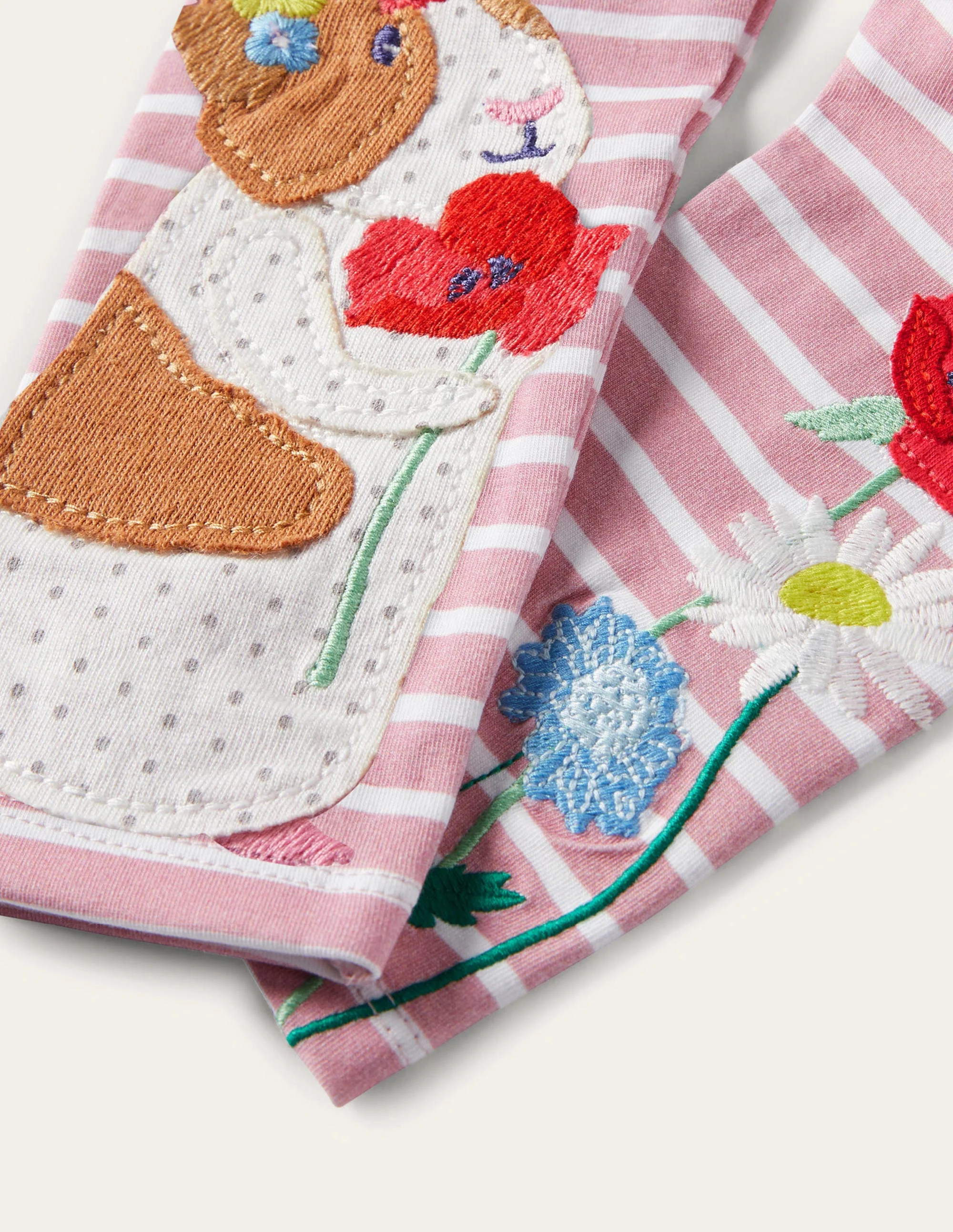 Pink Stripe Guinea Pig Print Leggings-Formica Pink/Ivory Guinea Pig - Image 3