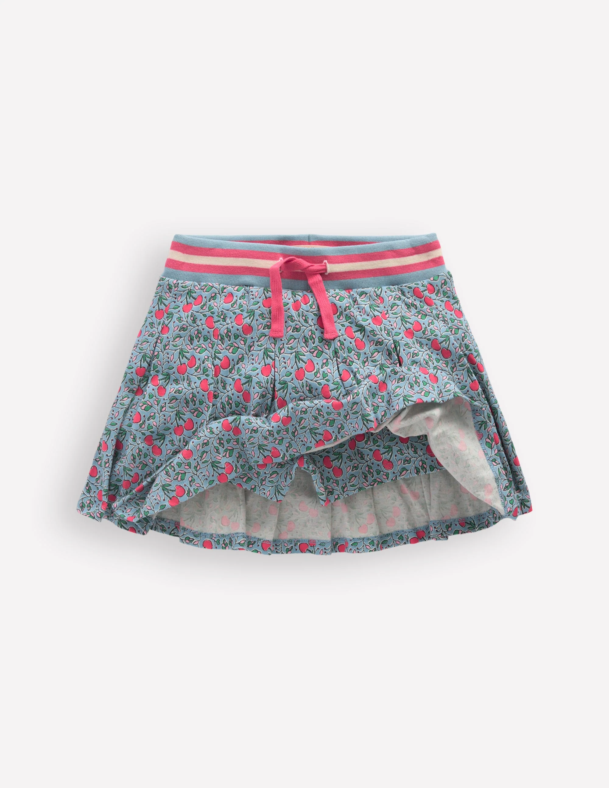 Pleated Jersey Skort-Blue Cherries - Image 4