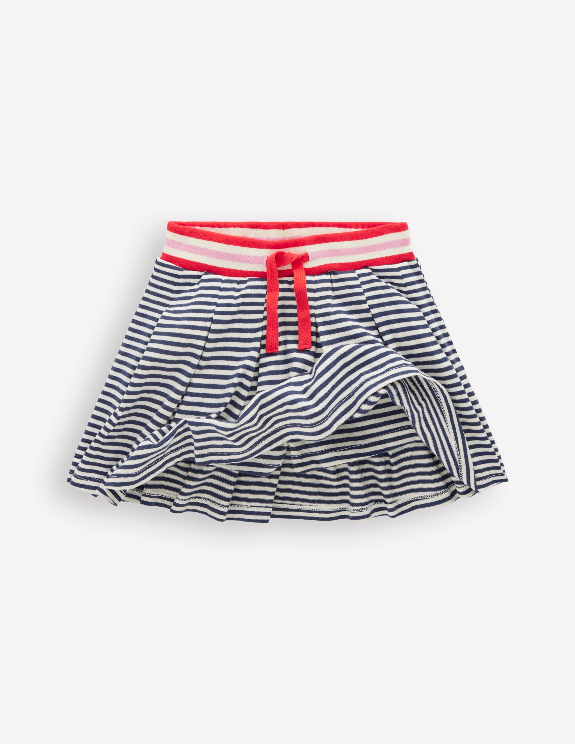 Pleated Jersey Skort-Navy Stripe - Image 5