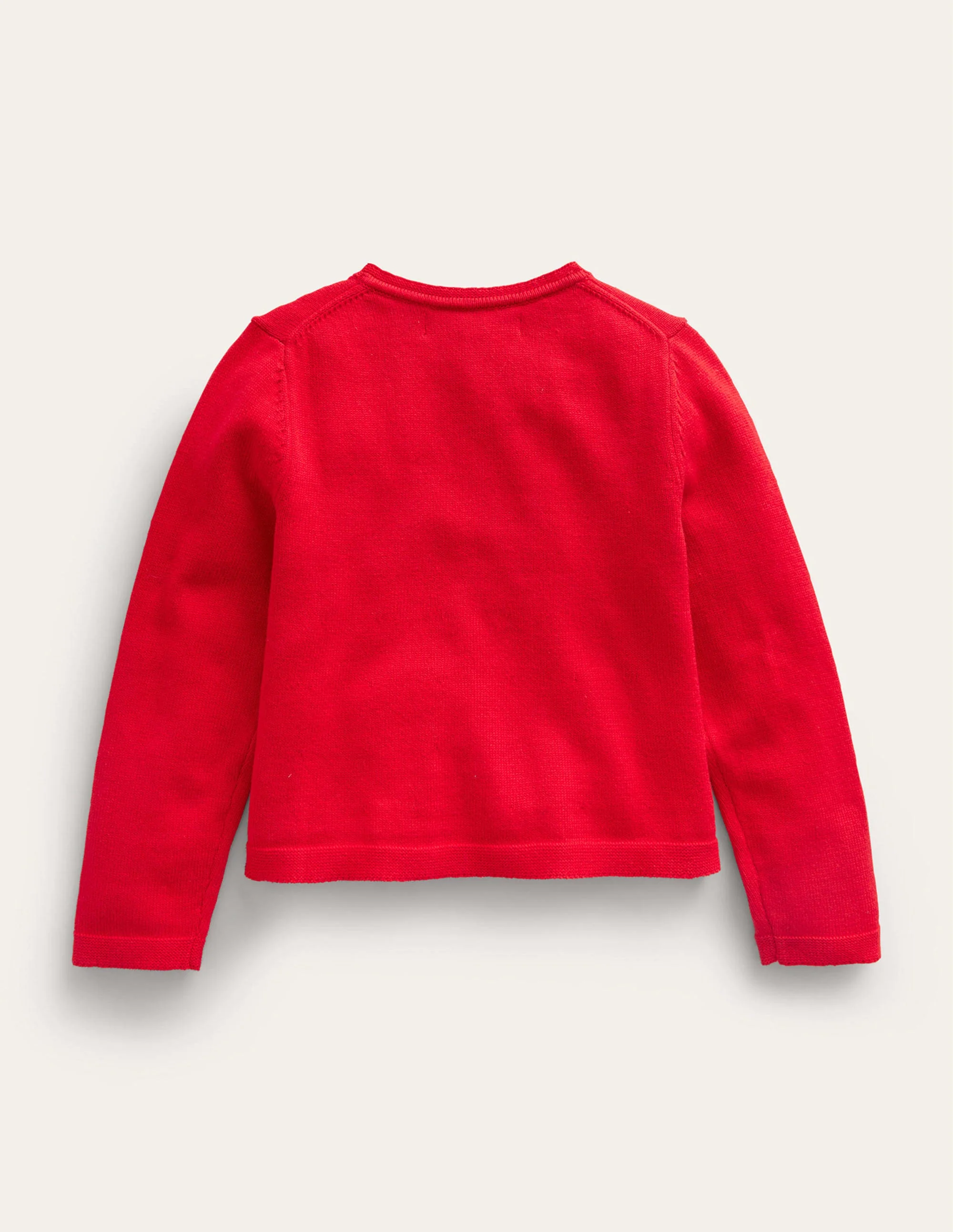 Pointelle Cotton Cardigan-Brilliant Red - Image 2