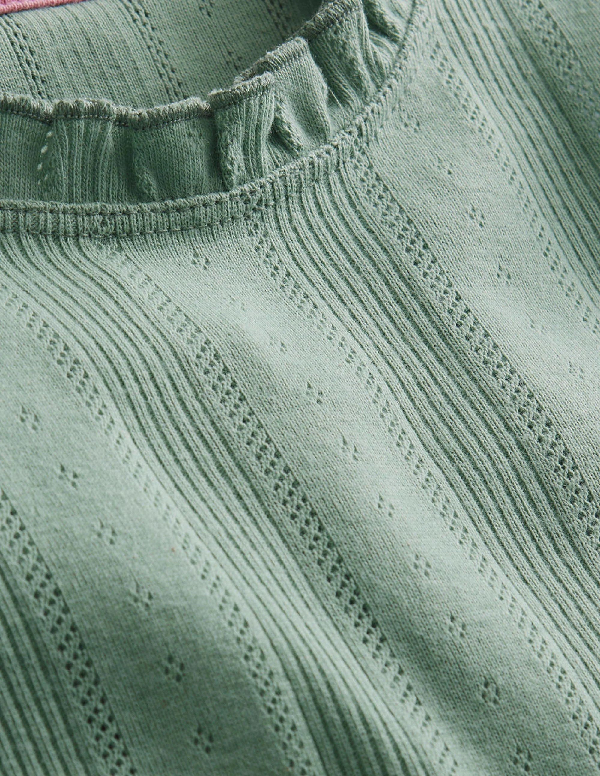 Pointelle Tank Top-Smoke Green - Image 3