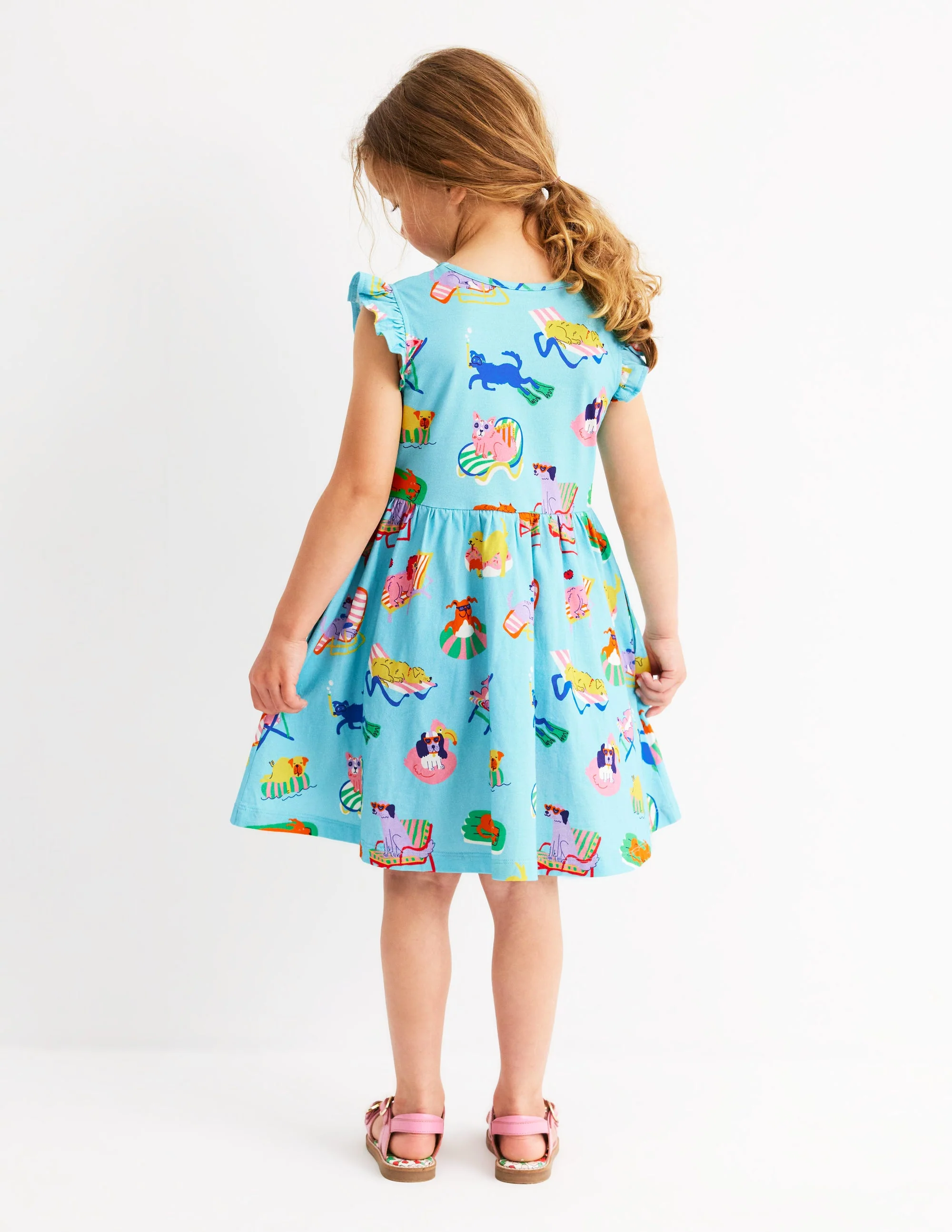 Posie Frill Sleeve Dress-Barbados Beach Poolside Pets - Image 3