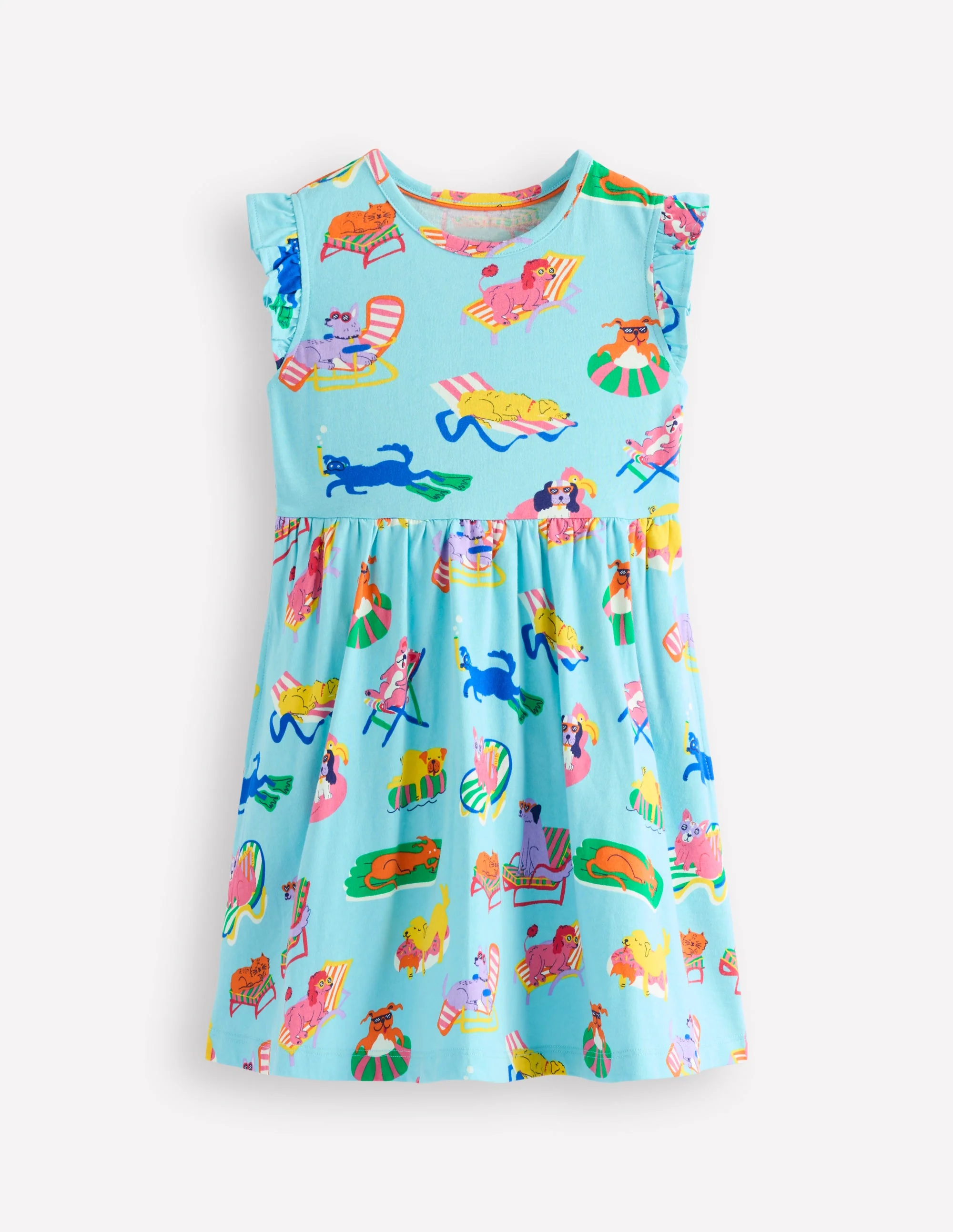 Posie Frill Sleeve Dress-Barbados Beach Poolside Pets - Image 4