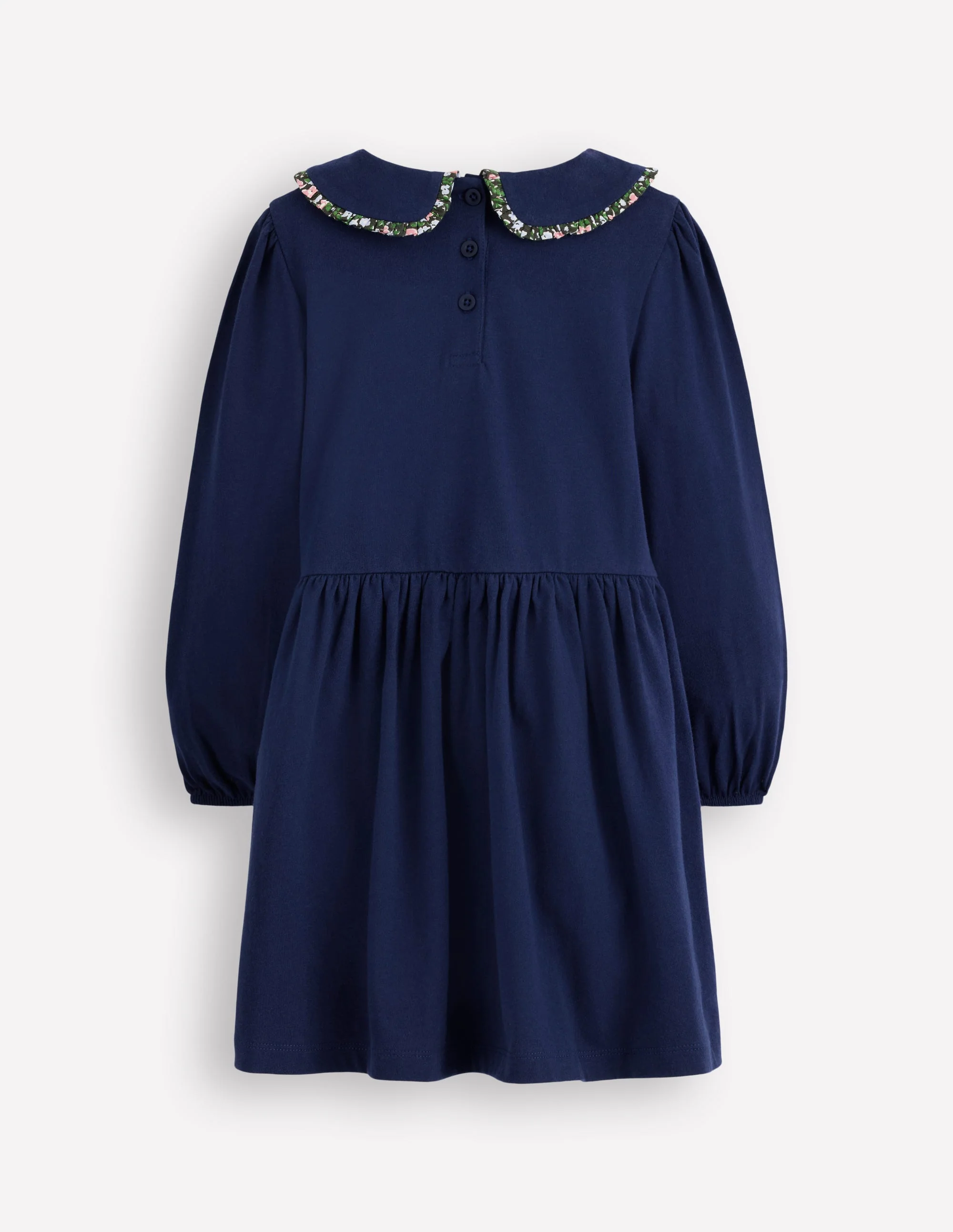 Pretty Appliqué Jersey Dress-College Navy Cats - Image 2